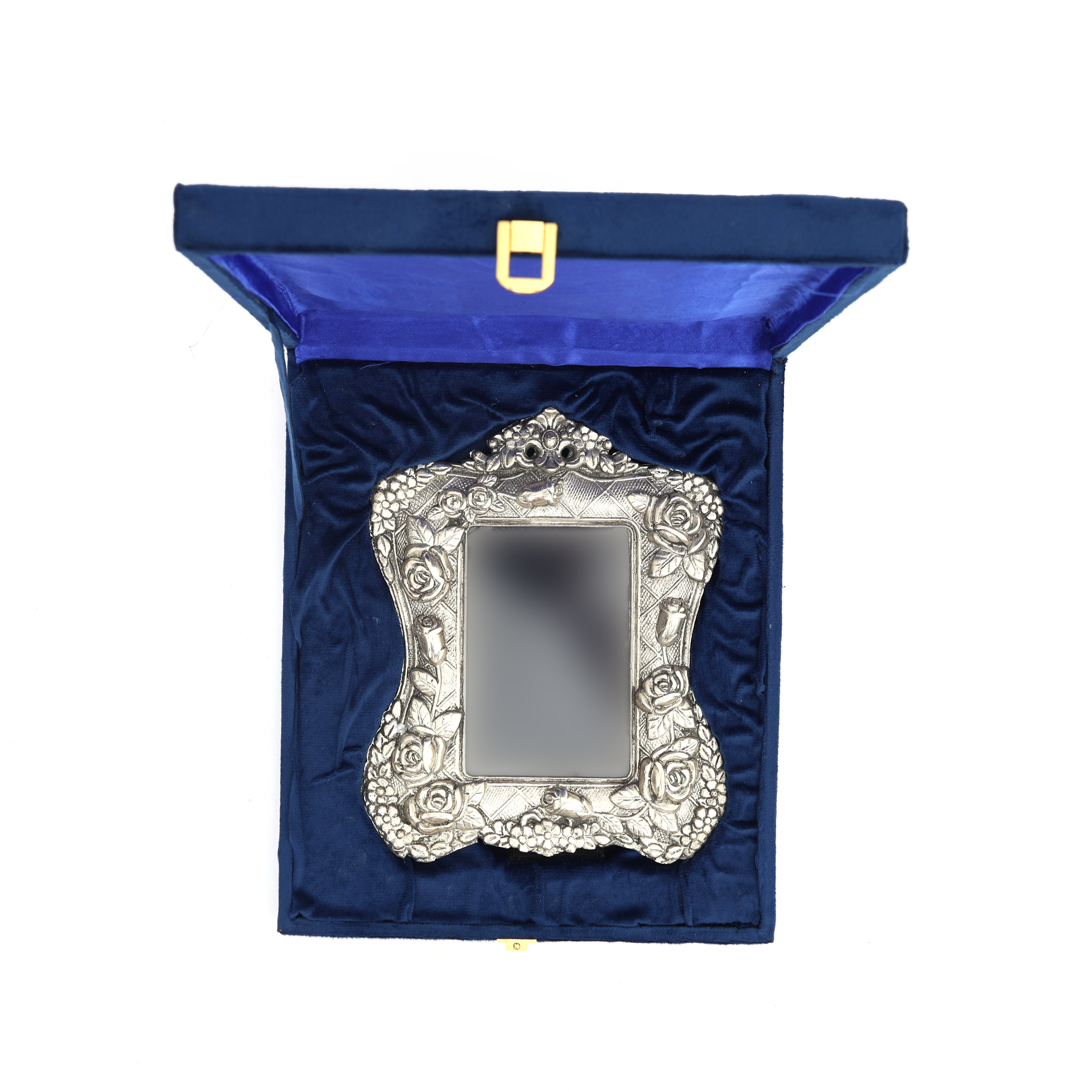 German Silver Rose Photo Frame With Velvet Box – Premium Gifting Item
