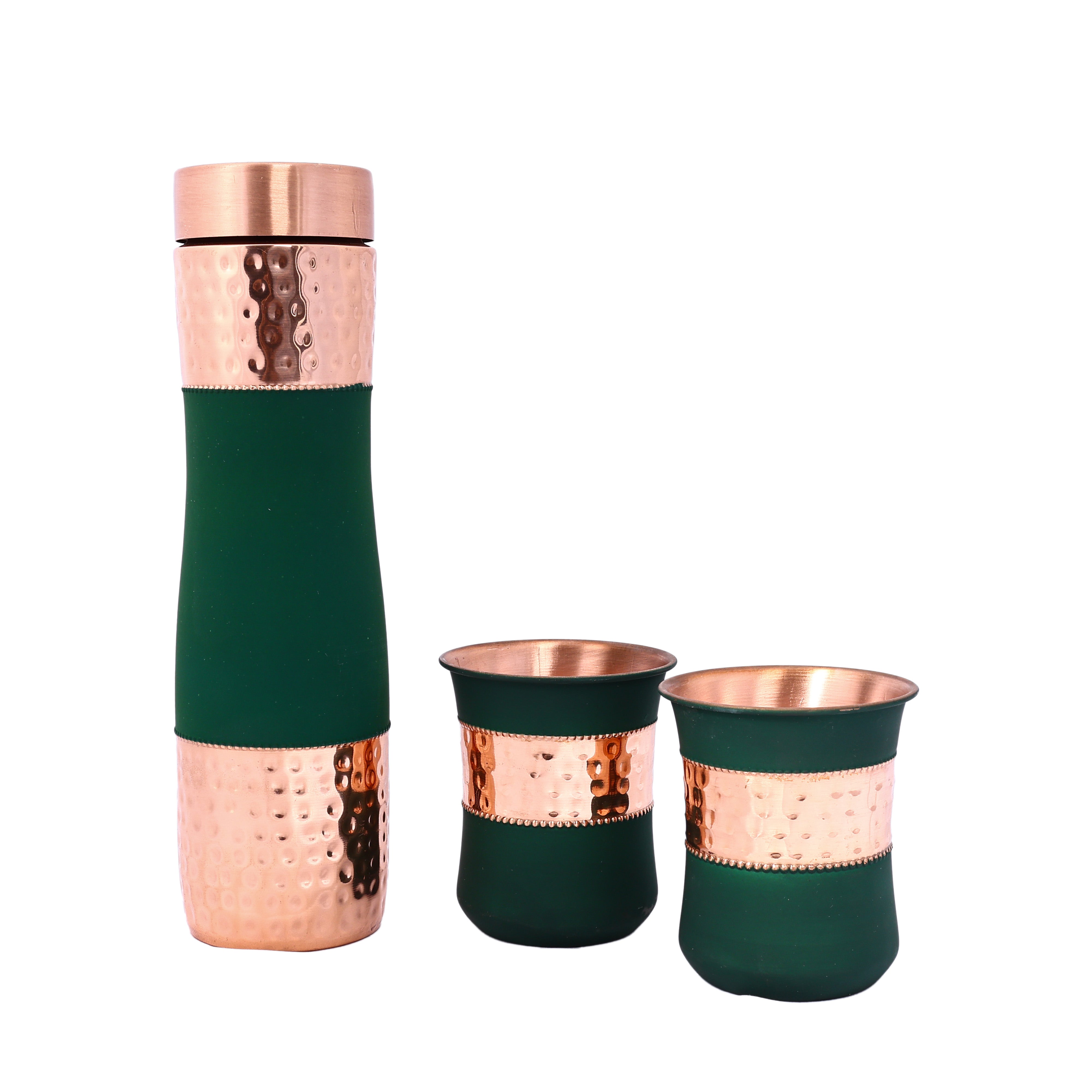 Gifting Set of Copper Bottle with Glass
