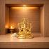 Gold-Coated Ganesha Figurine with Yellow Dhoti 