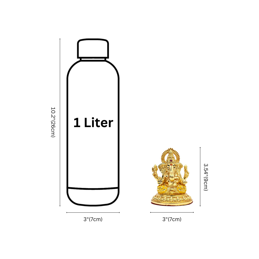 Gold plated Lord Ganesh Idol (Yellow Dhoti)