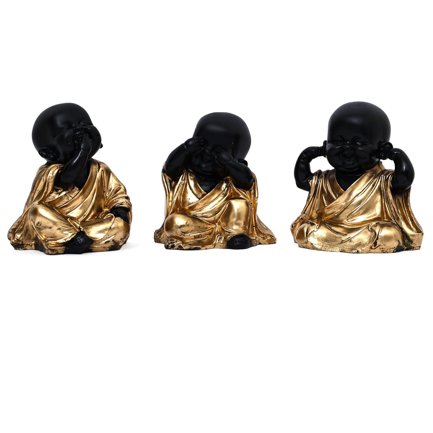 Golden 3 wise Buddha figurines