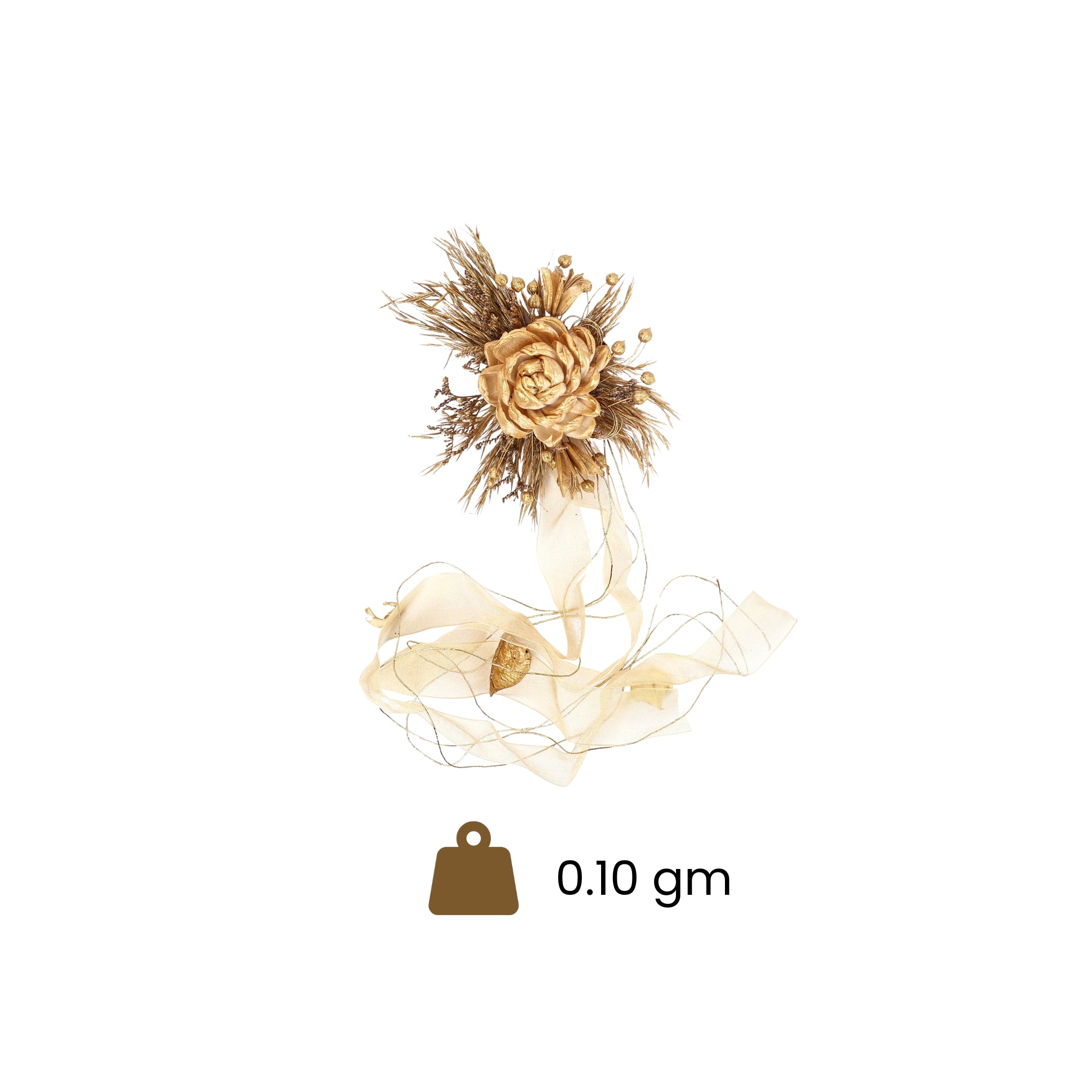Golden Floral Decorative Ribbon for Gift Wrapping