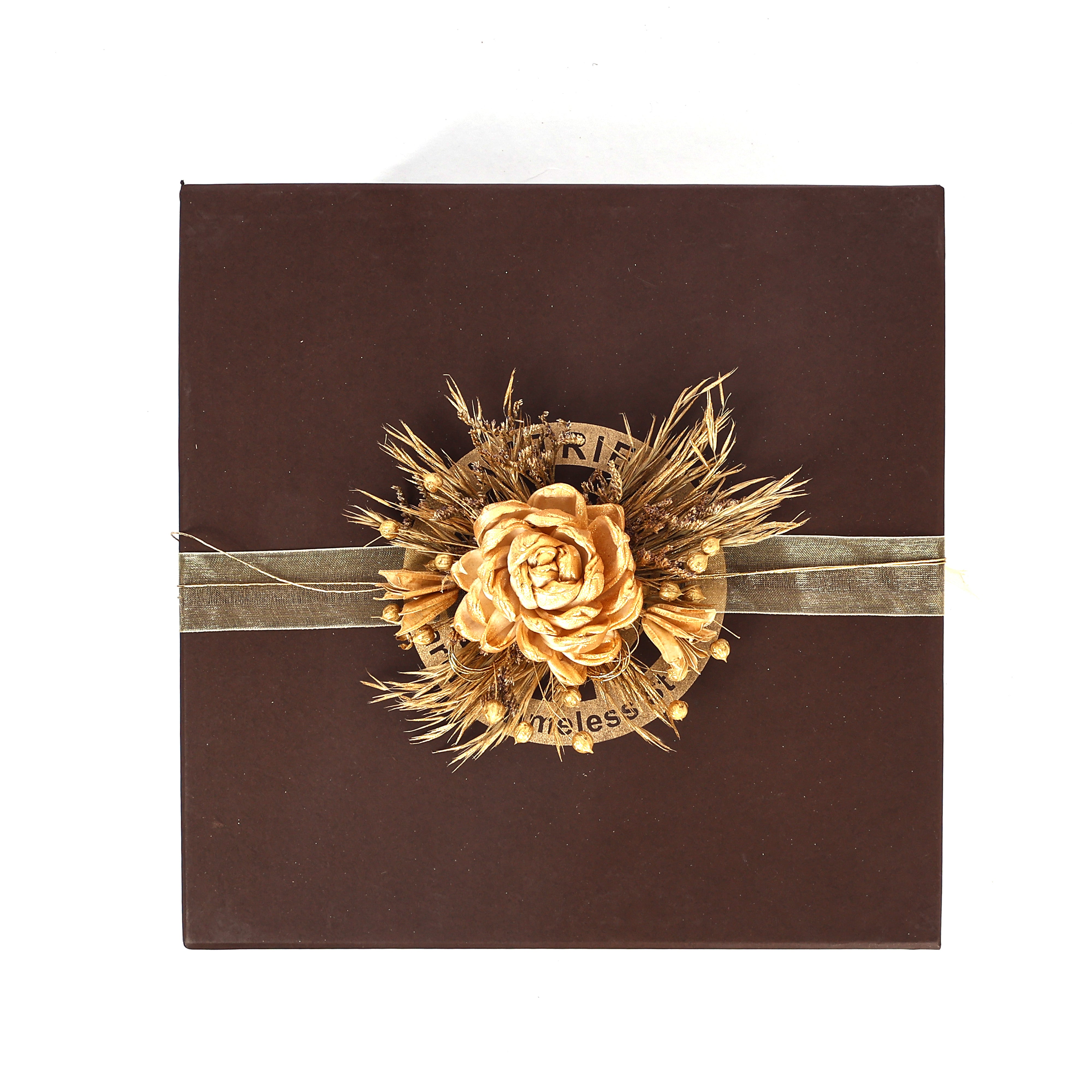 Golden Floral Decorative Ribbon for Gift Wrapping