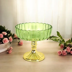 Green Decorative Glass Fruit Bowl – Elegant Centerpiece for Dining