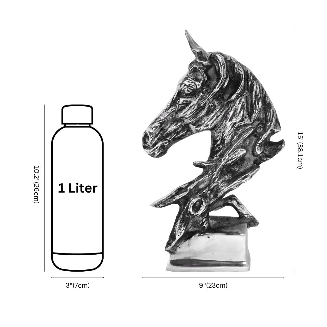 Aluminium Horse Head Statue for Home Decor
