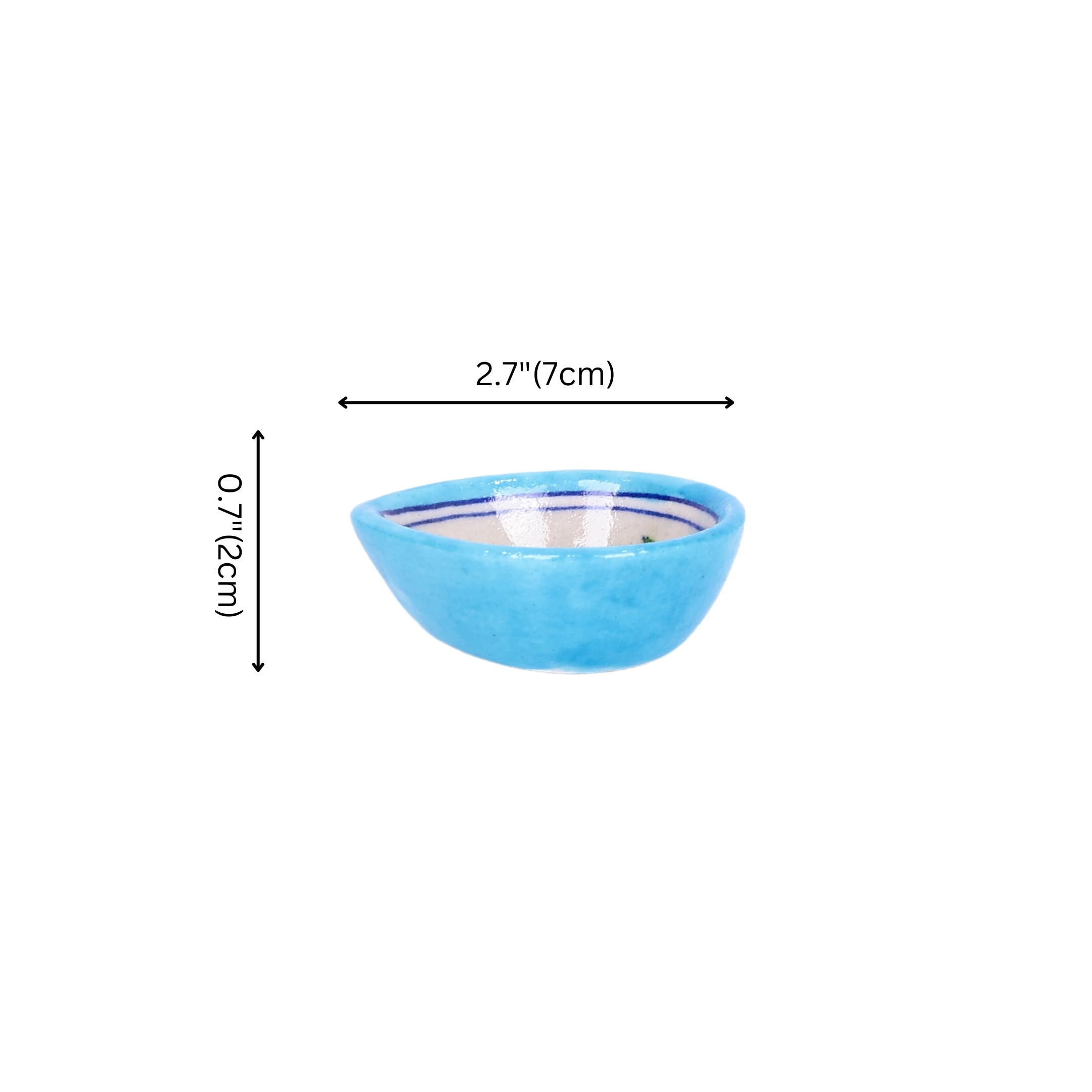 Turquoise Blue Pottery Diyas - Set of 4