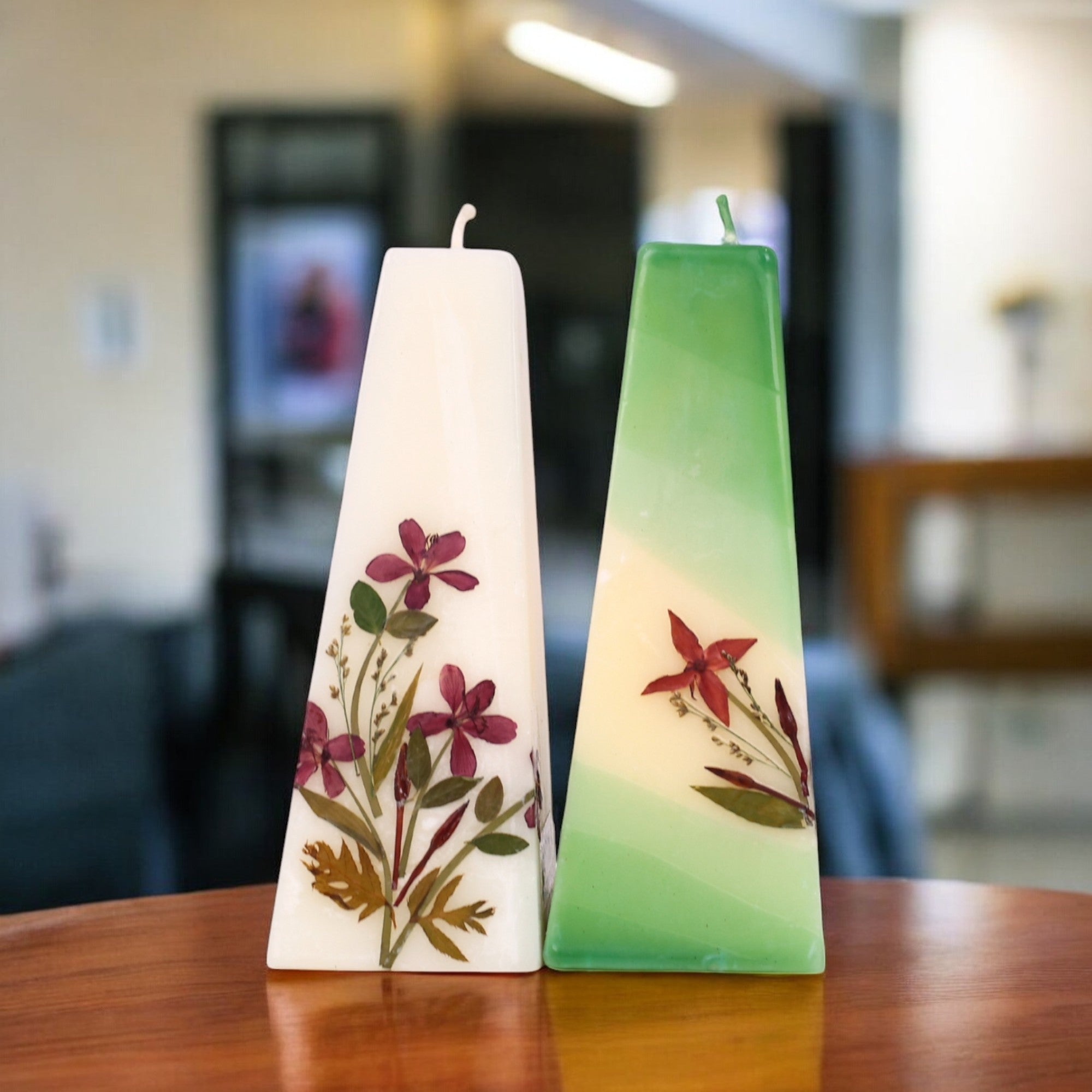 Eco-Friendly Soy Wax Scented Pillar Candles - Set of 2