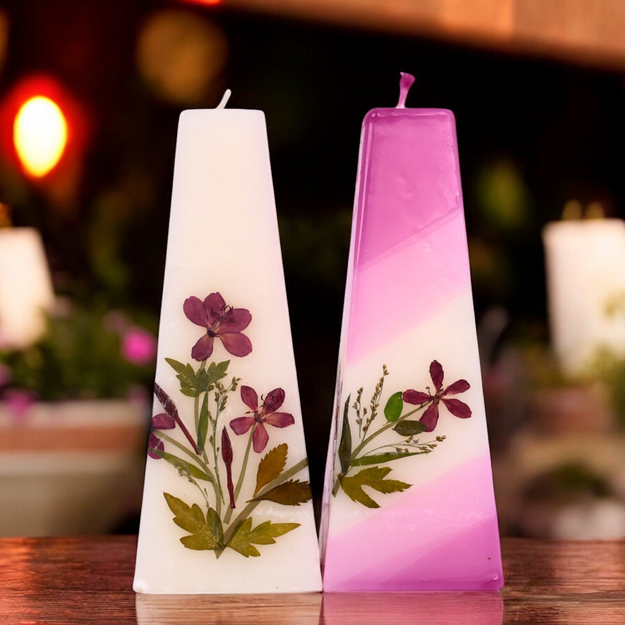 Eco-Friendly Soy Wax Scented Pillar Candles - Set of 2
