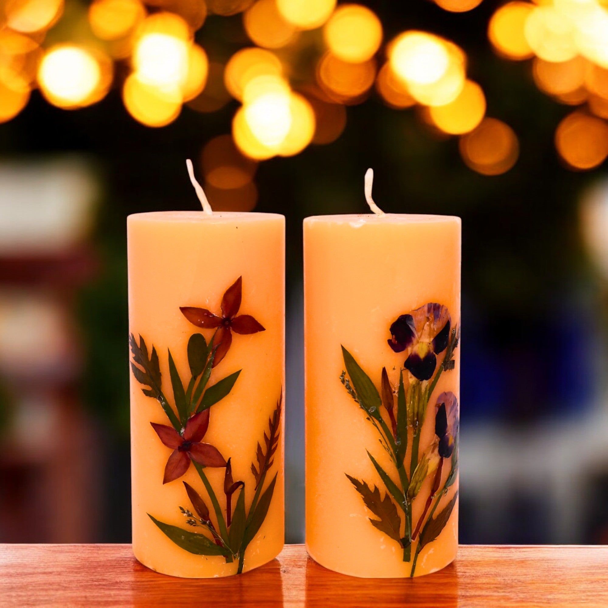 Eco-friendly Soy Wax Scented Pillar Candles - Set of 2