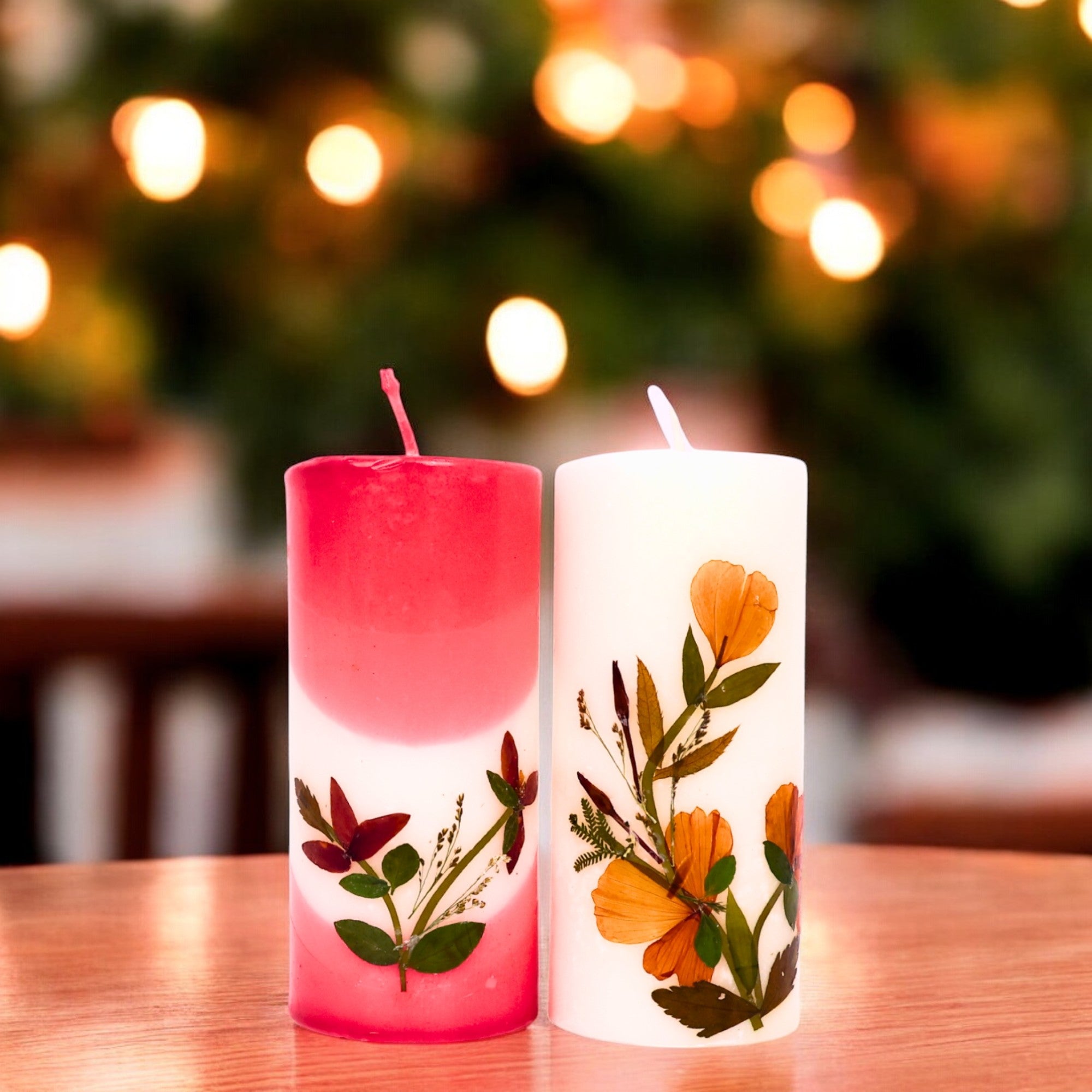 Eco-friendly Soy Wax Scented Pillar Candles - Set of 2