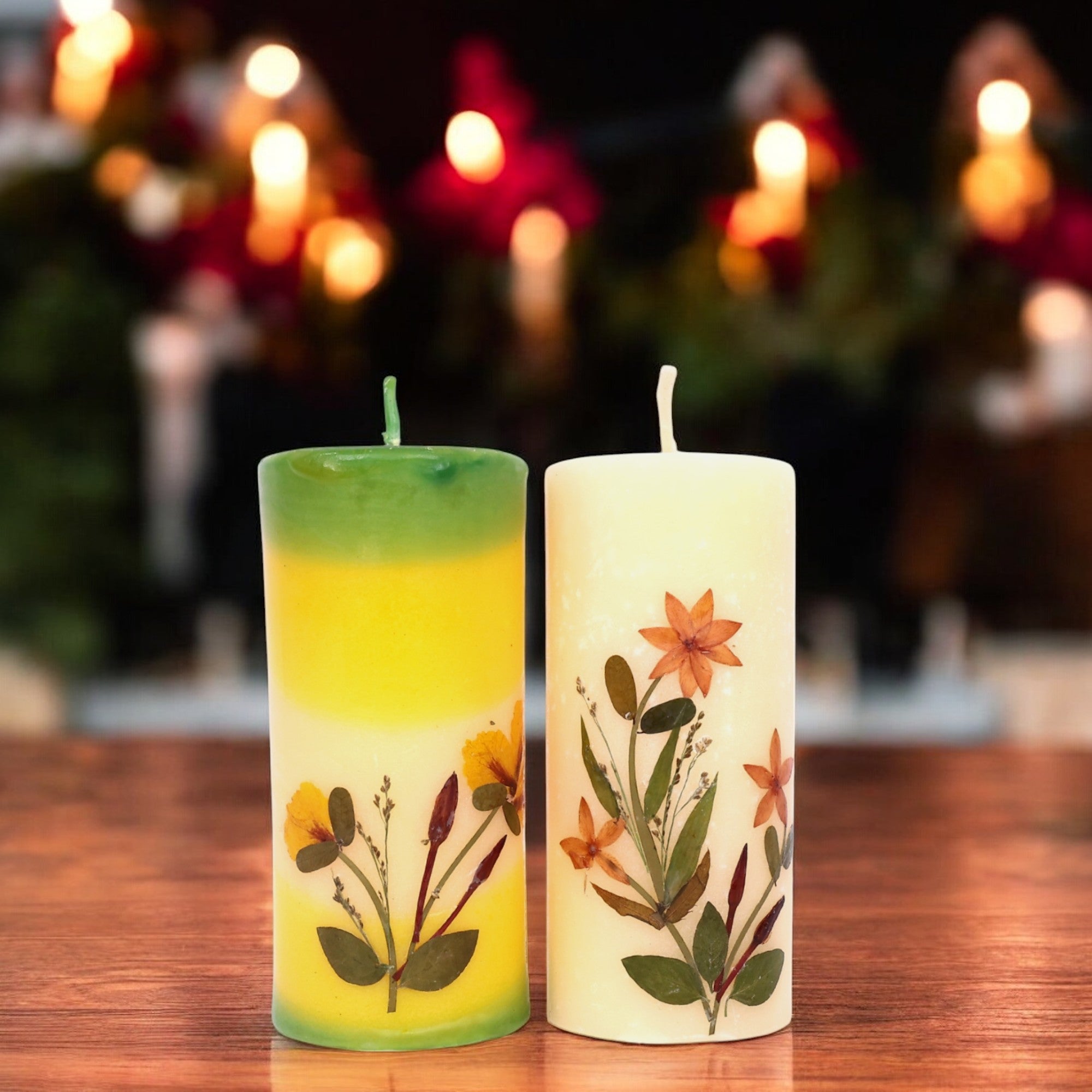 Eco-friendly Soy Wax Scented Pillar Candles - Set of 2