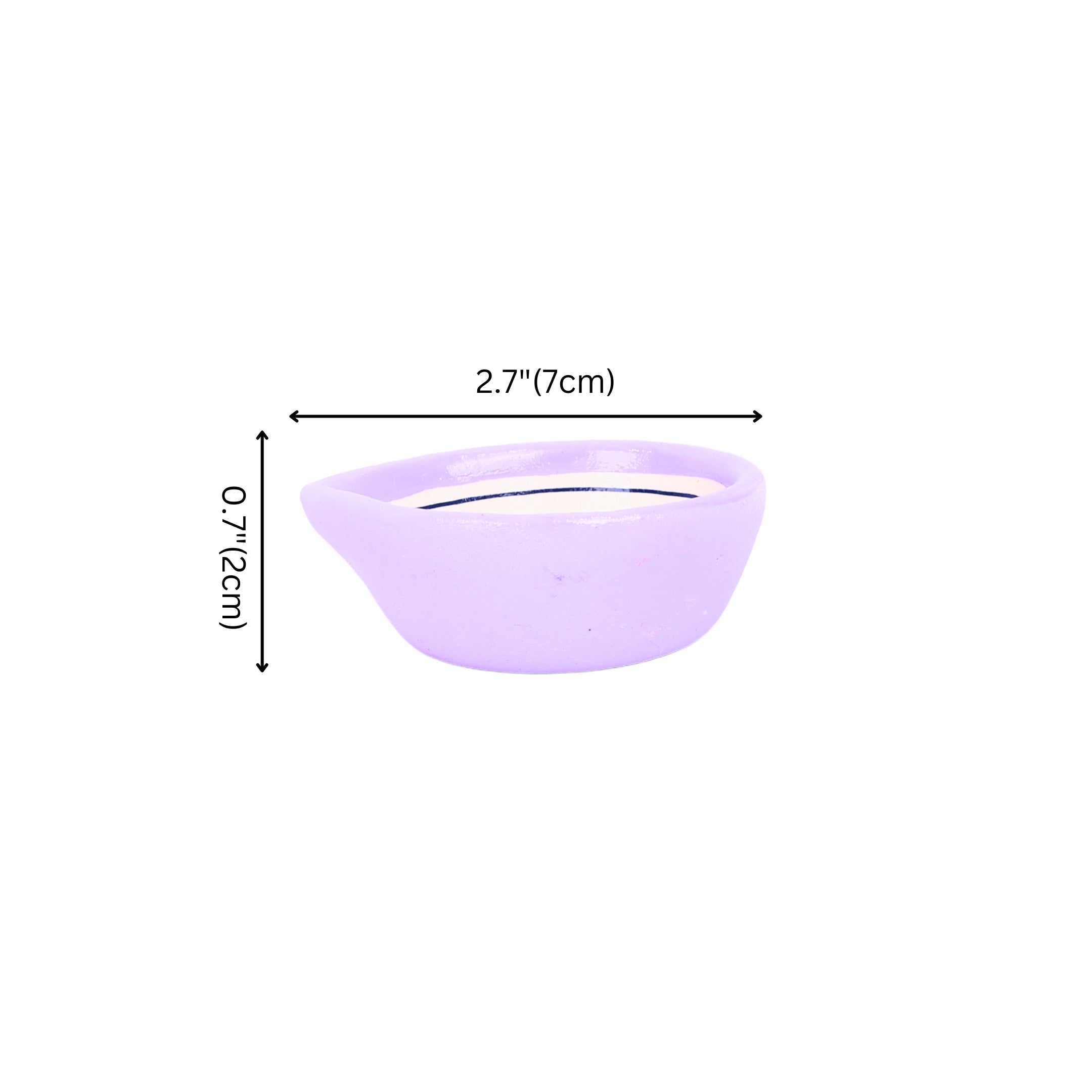 Hand-Painted Ceramic Diyas - Set of 4 - Lavender