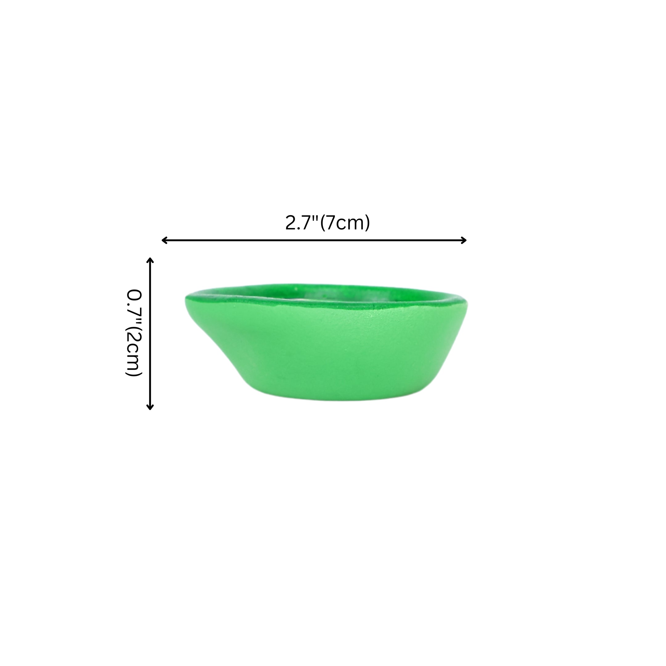 Hand-Painted Ceramic Diyas - Set of 4 – Green