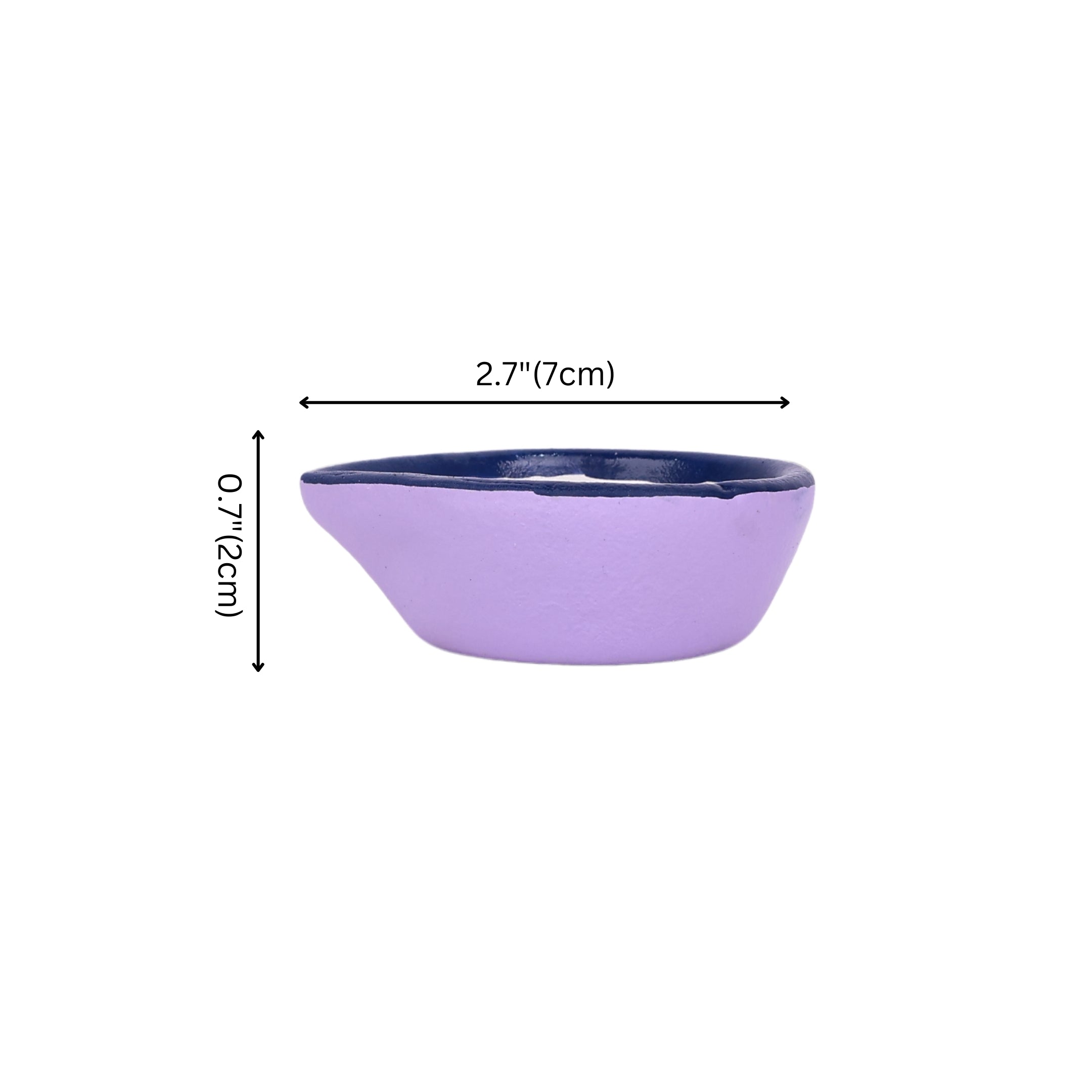 Hand-Painted Ceramic Diyas - Set of 4 – Lavender and Blue