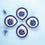 Hand-Painted Ceramic Diyas - Set of 4 – Lavender and Blue