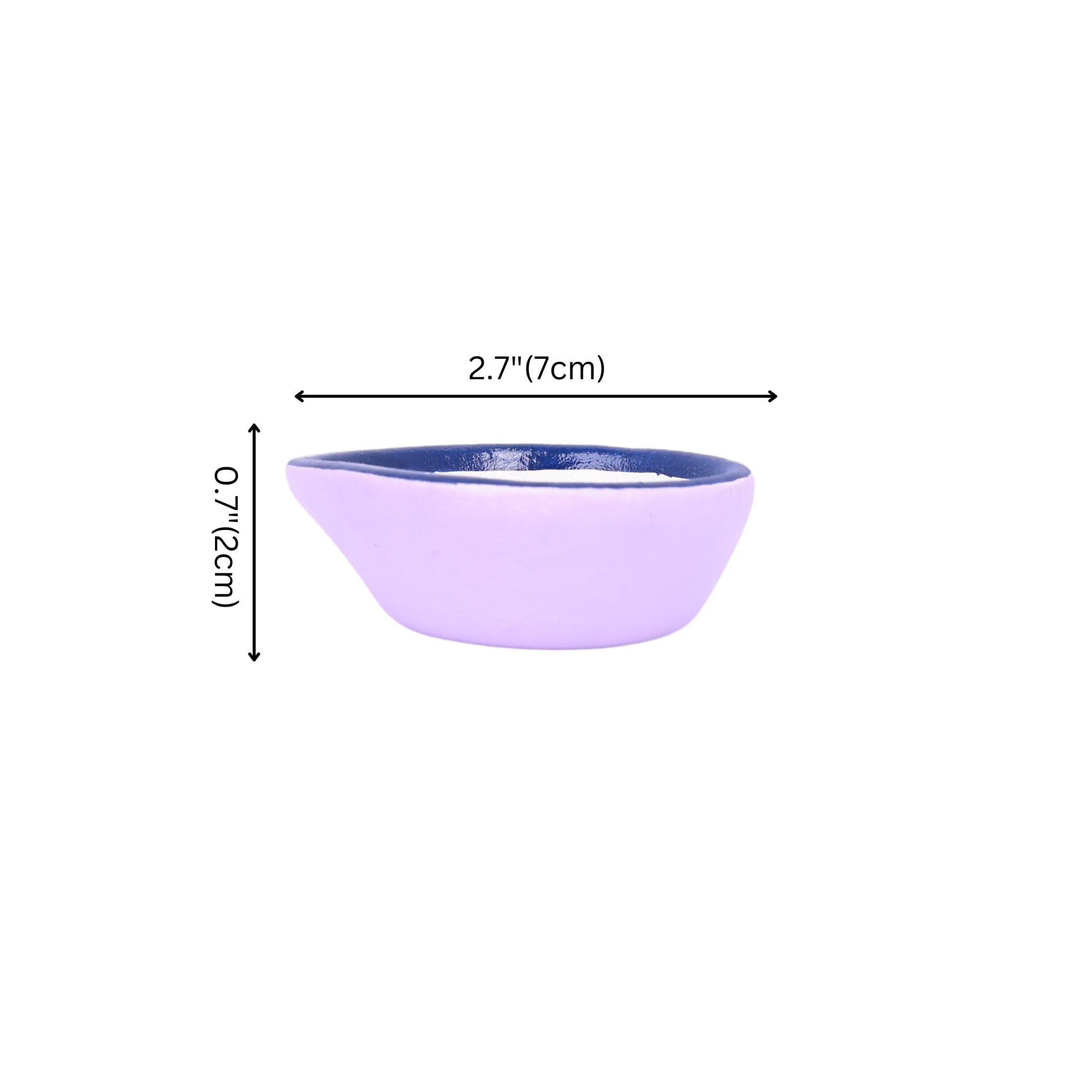 Hand-Painted Ceramic Diyas - Set of 4 – Lavender and Blue