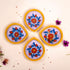 Hand-Painted Ceramic Diyas - Set of 4 – Lavender and Yellow