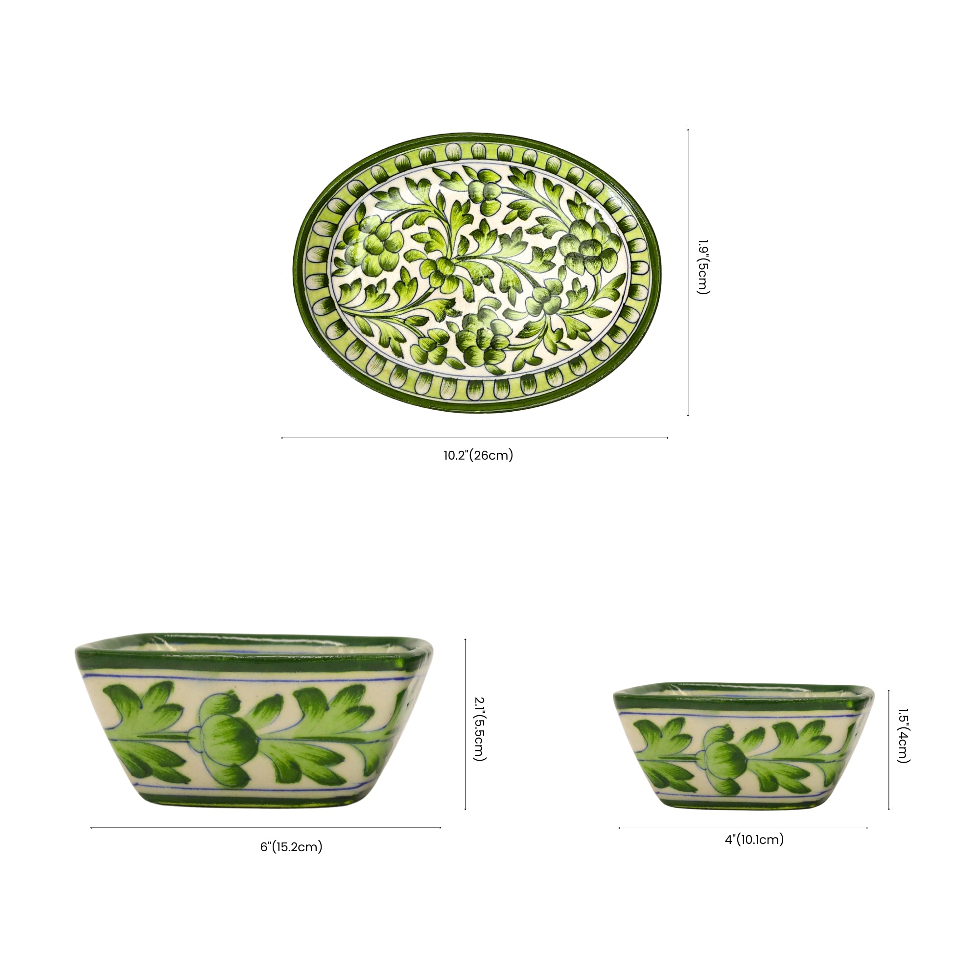 Handcrafted Blue Pottery Dinner Set – Traditional Elegance for Your Home
