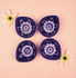 Handcrafted Blue Pottery Diyas Set - Blue - Leaf-Design