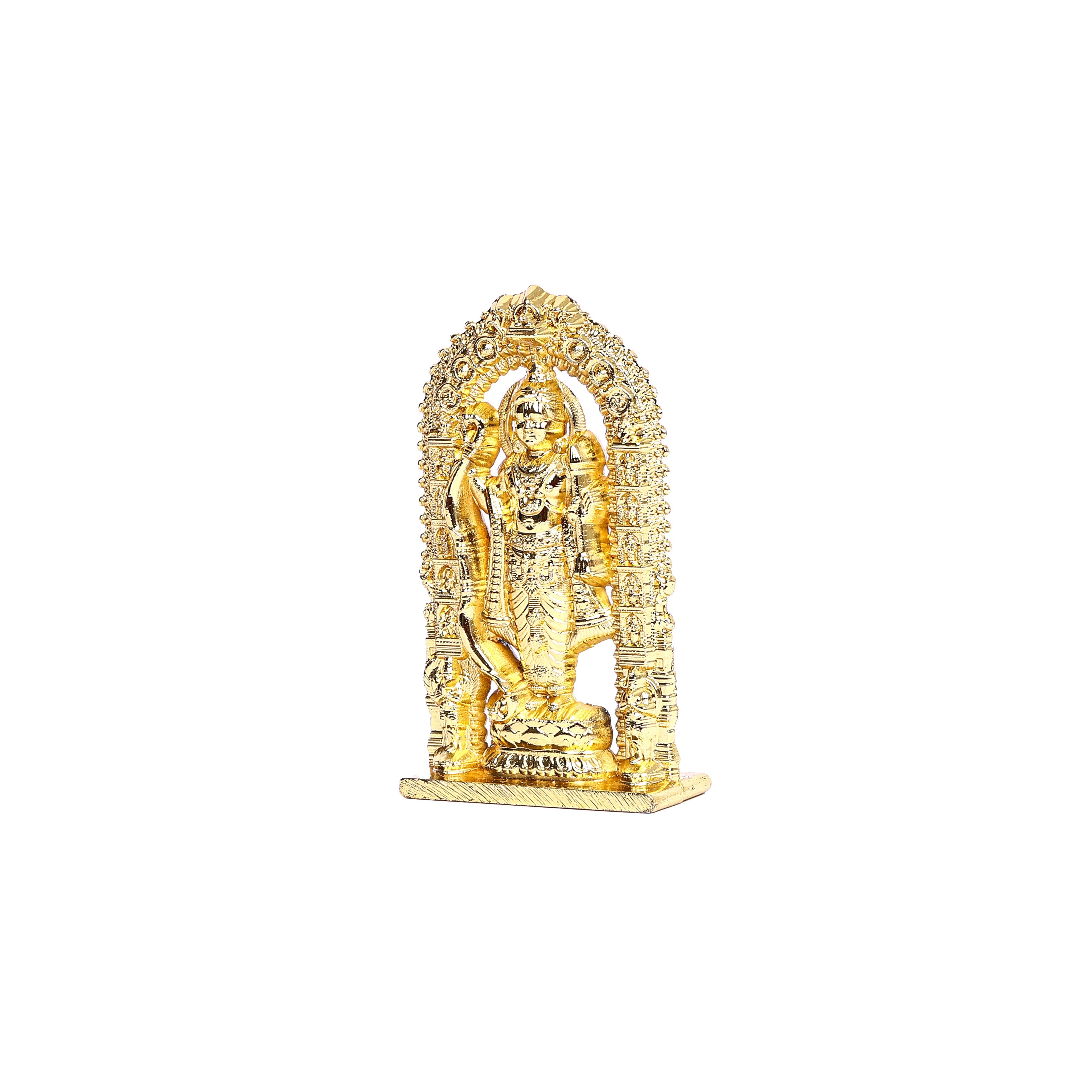 Handcrafted Brass Lord Ram Idol—Golden