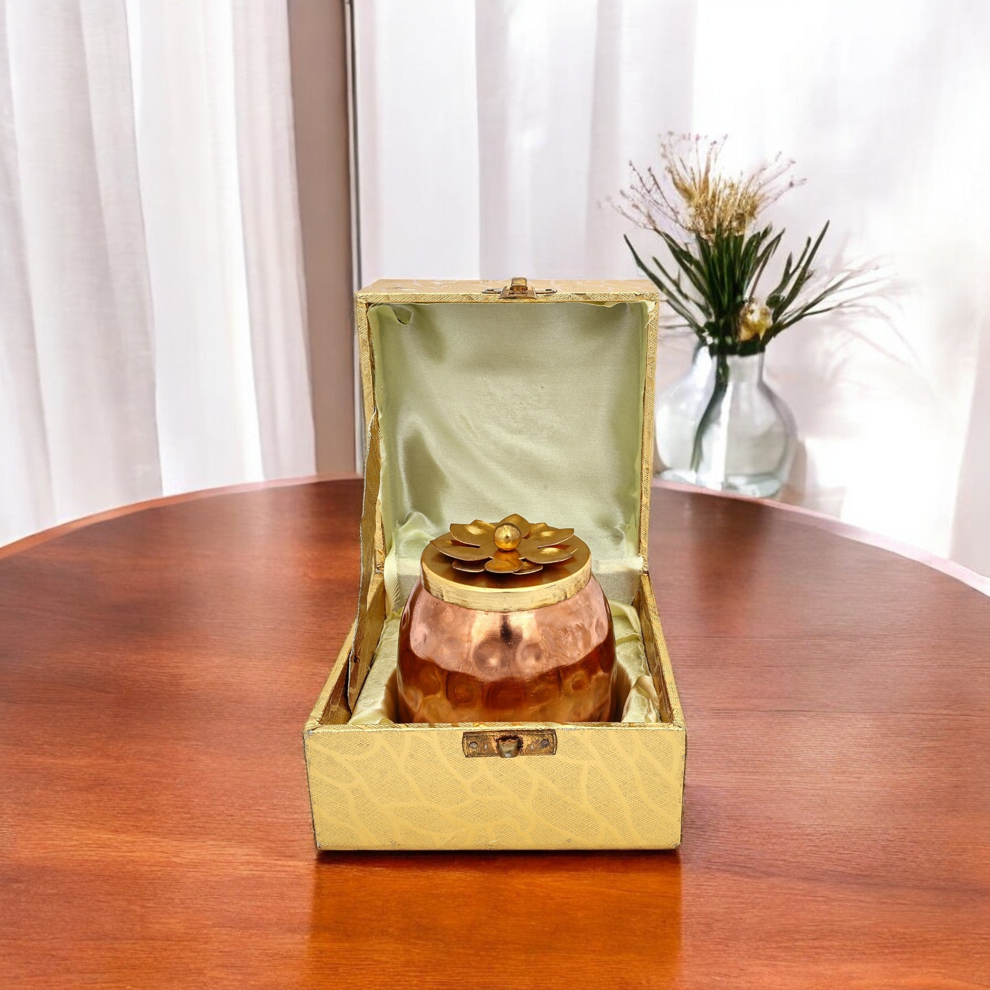 Handcrafted Copper Jar with Lid