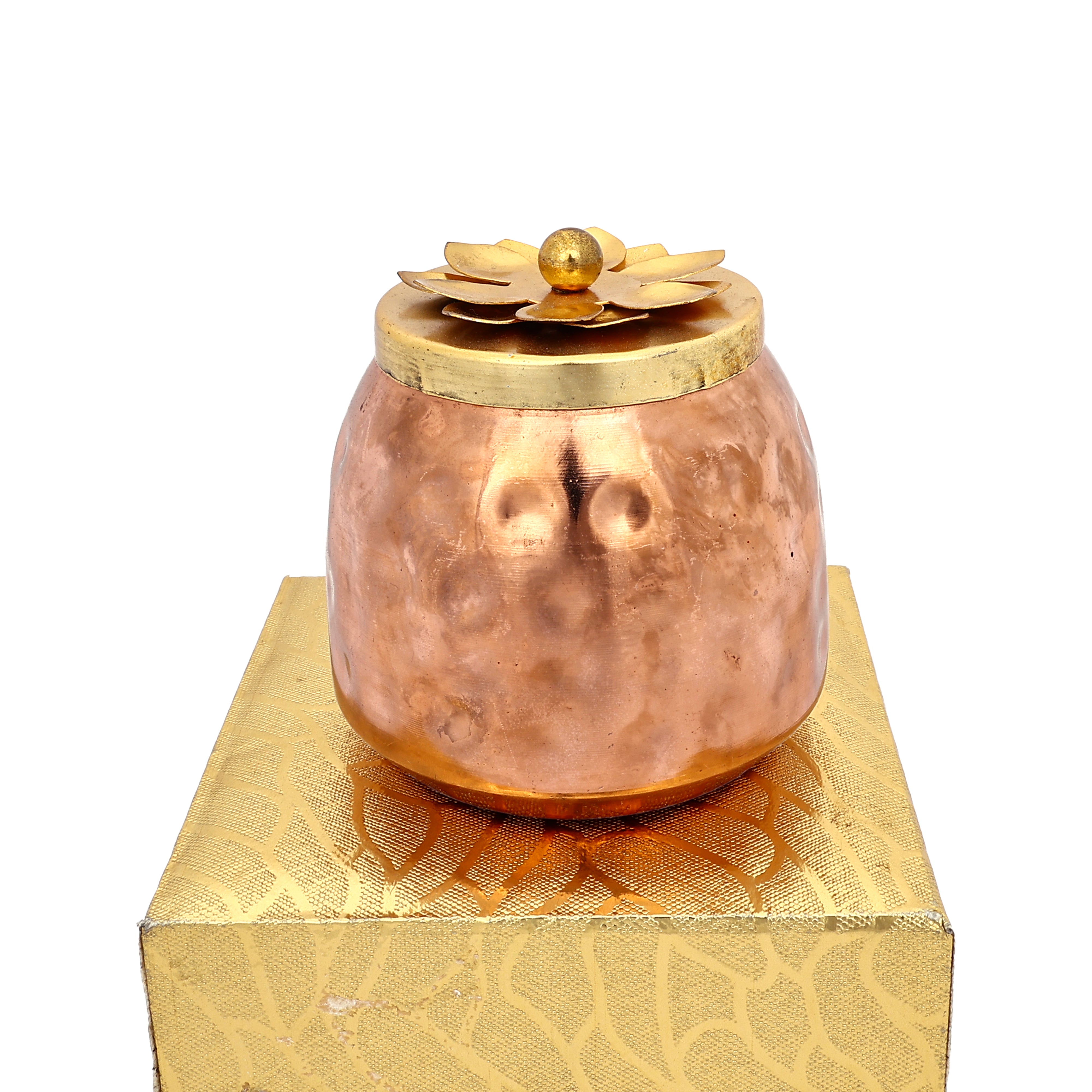 Handcrafted Copper Jar with Lid
