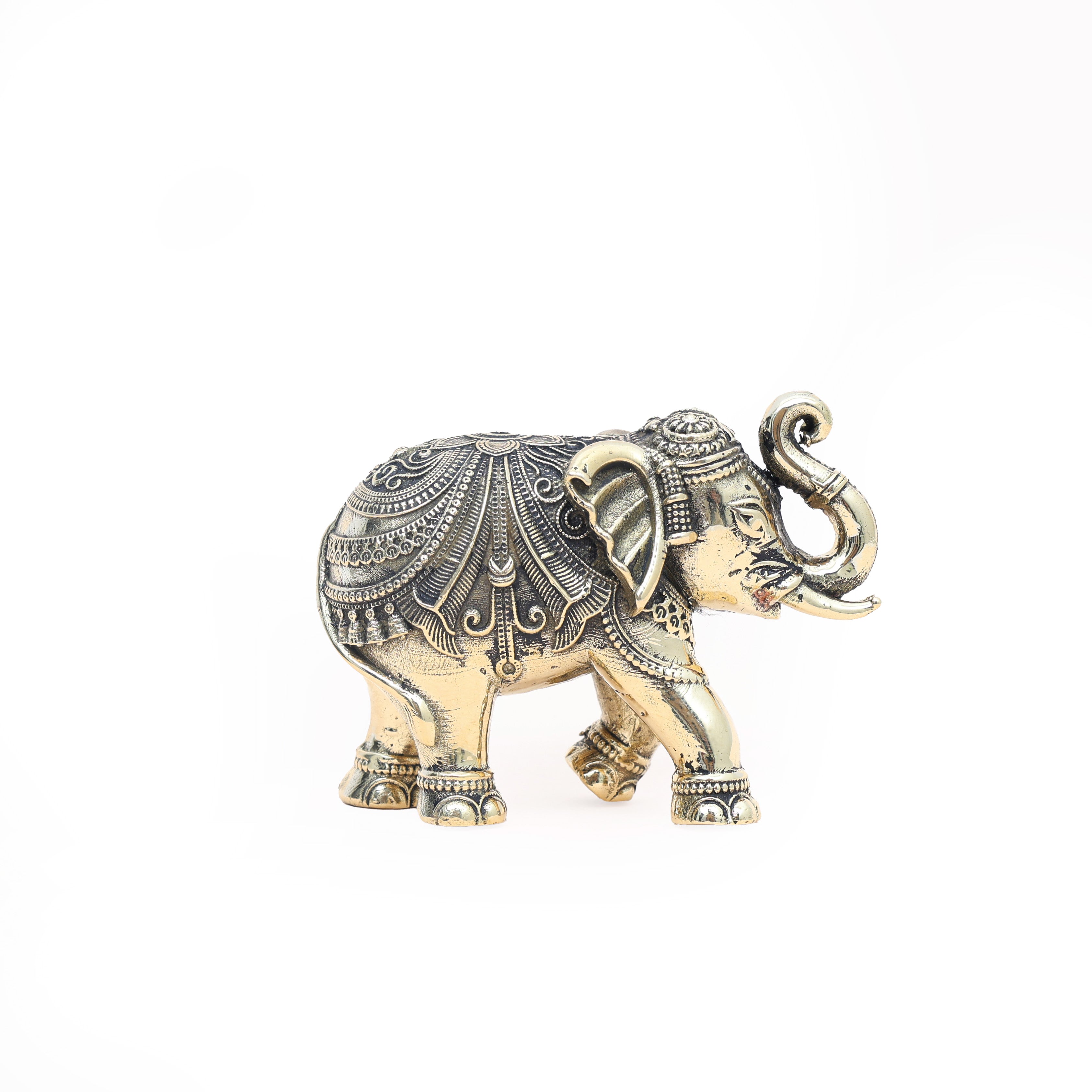 Handcrafted Decorative Brass Elephant (Set of Two) 