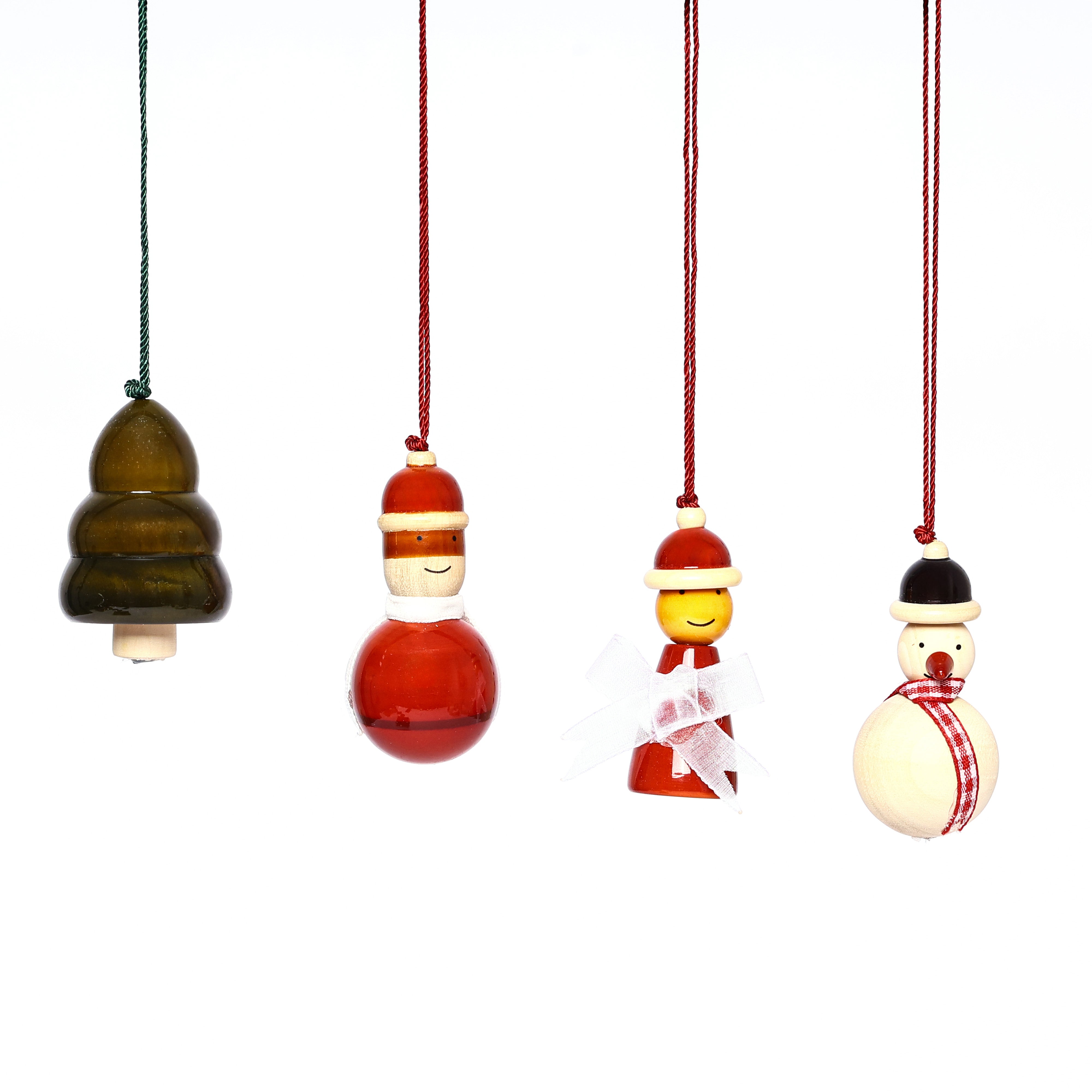 Handcrafted Eco-friendly Multicolour Wooden Hangings for Christmas Decor
