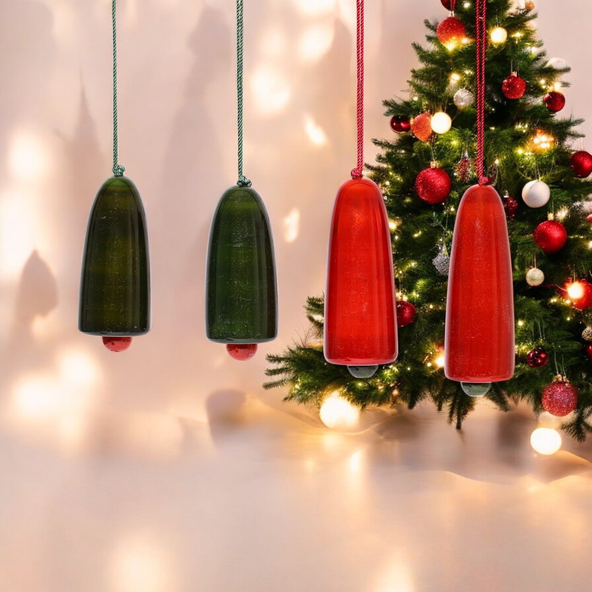 Handcrafted Eco-friendly Wood Chimes for Christmas Tree Decor