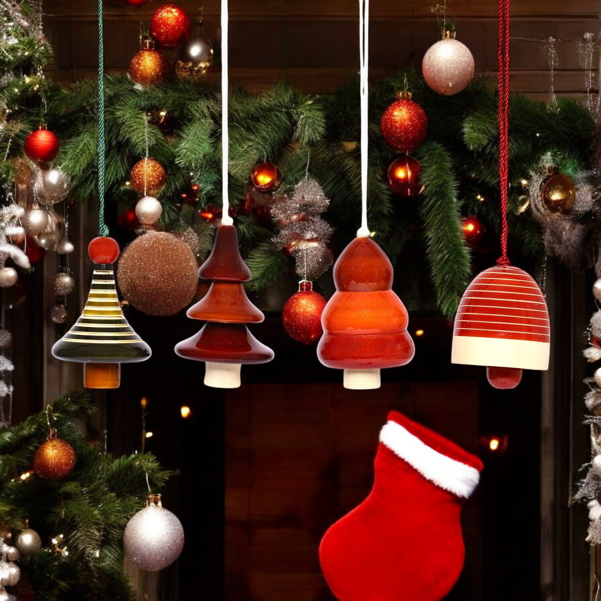 Handcrafted Eco-friendly Wooden Hangings for Christmas Decor