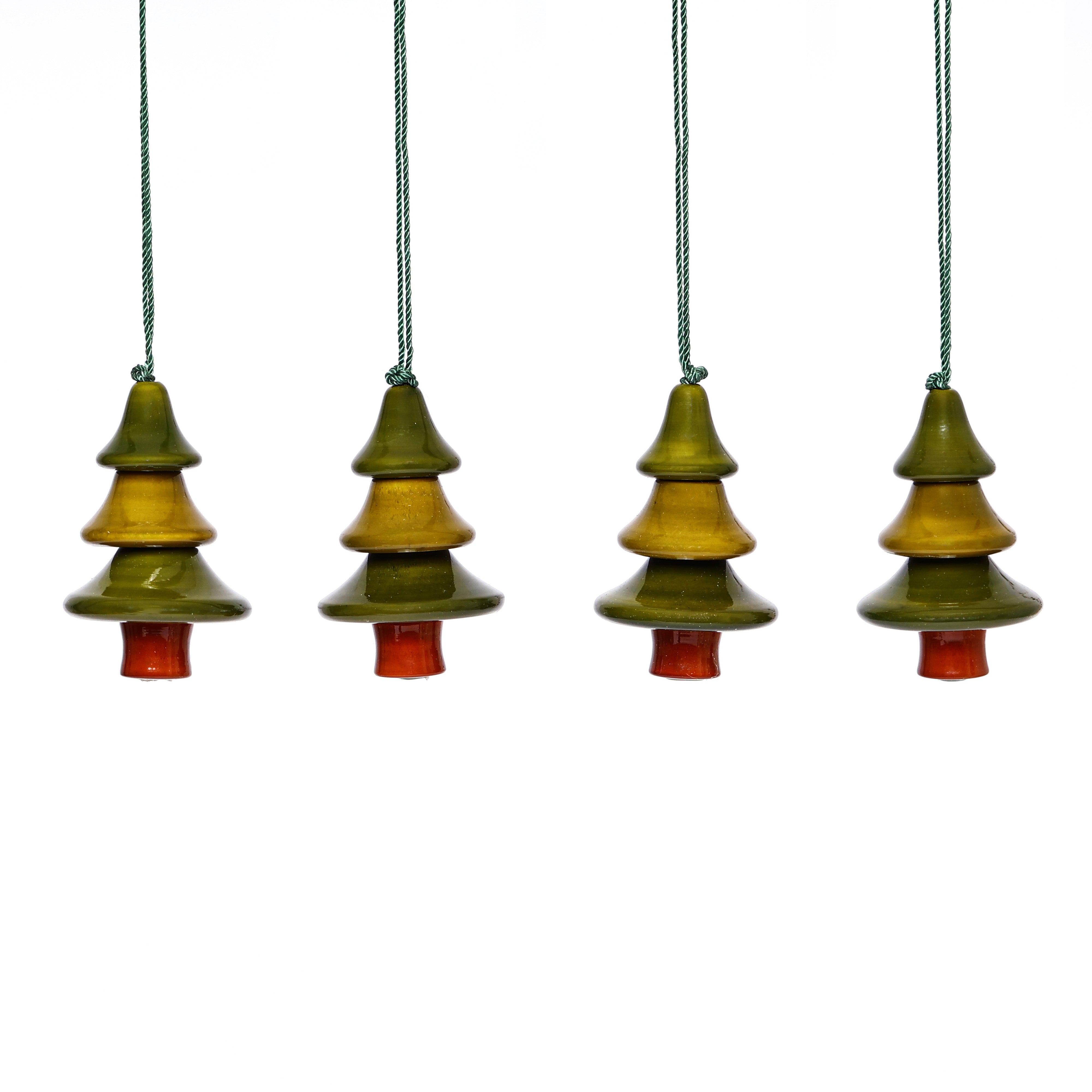 Handcrafted Eco-friendly Wooden Tree Hangings for Christmas Decor 