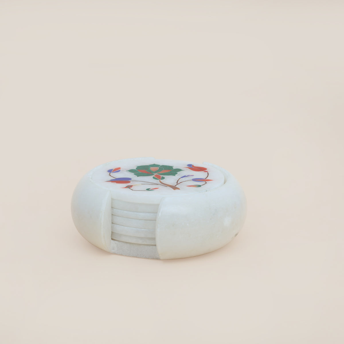 Handcrafted Green Marble Inlay Coasters (Set of 6) – Pacchikari Stone ...