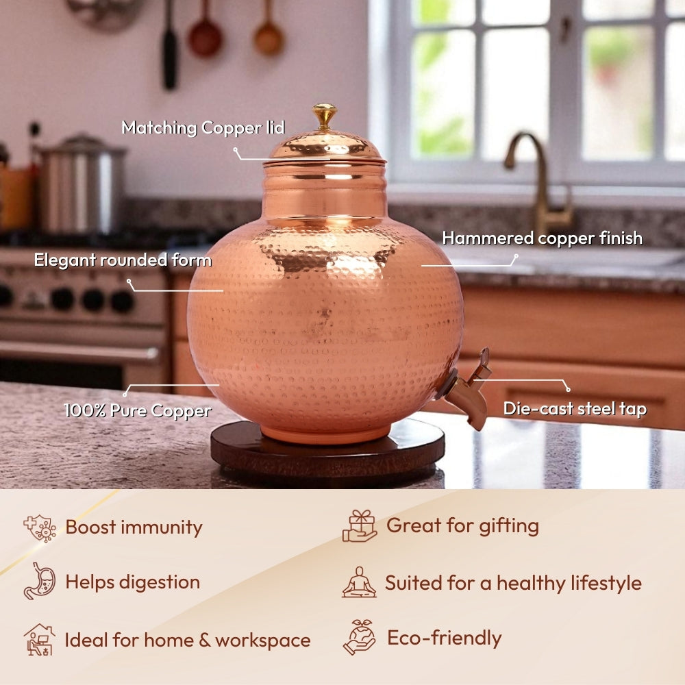Handcrafted Hammered Copper Water Dispenser 