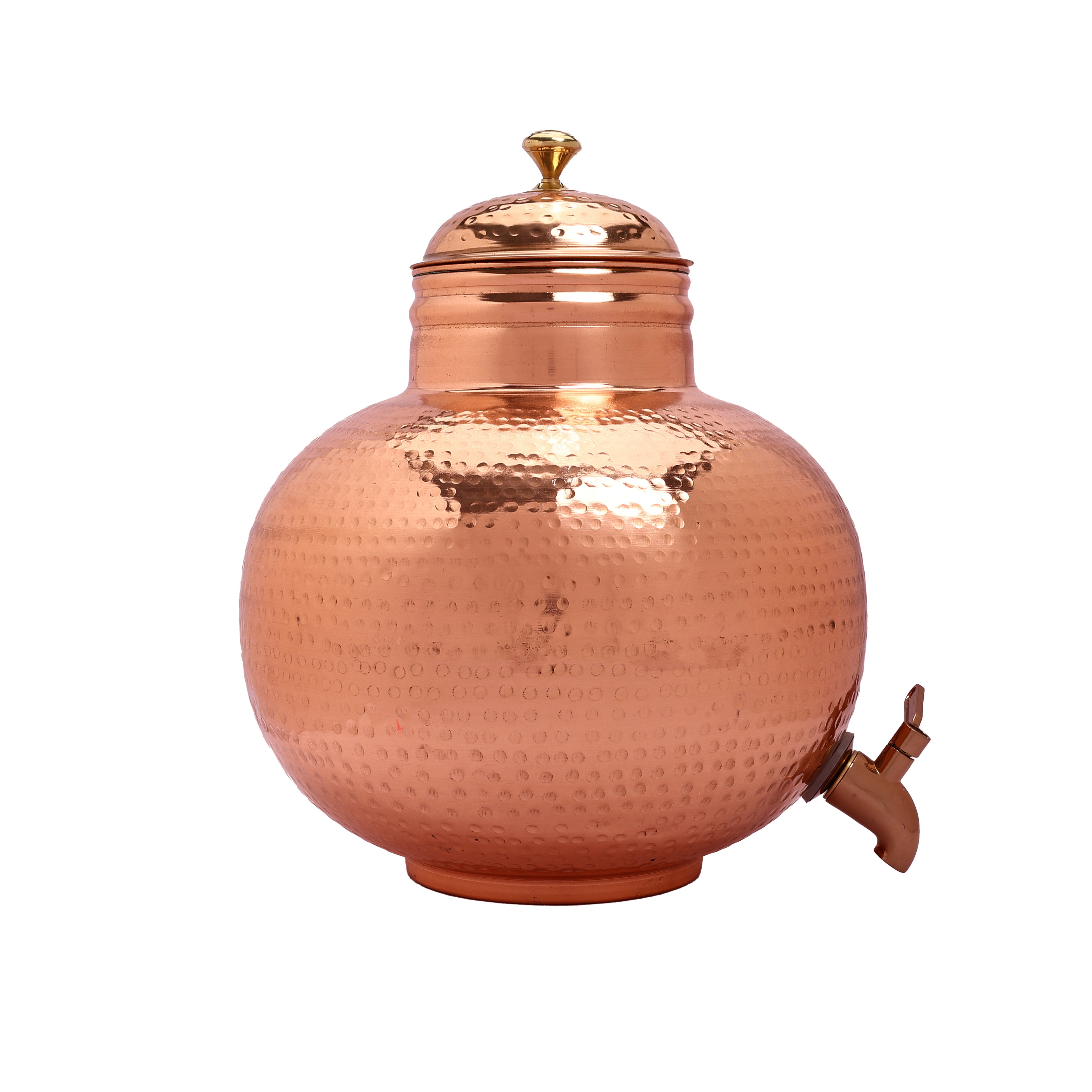 Handcrafted Hammered Copper Water Dispenser with Brass Tap