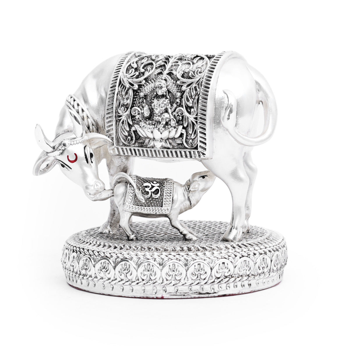 Handcrafted Kamdhenu Cow and Calf with Maha Lakshmi on Saddle 