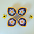 Handcrafted Leaf-Shaped Dual-Tone Blue Pottery Diyas Set 