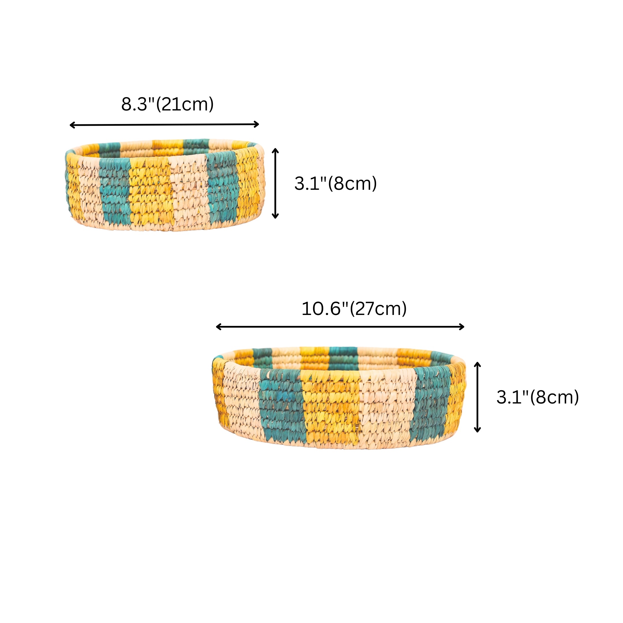 Handcrafted Sabai Grass Round Storage Baskets – Set of 2