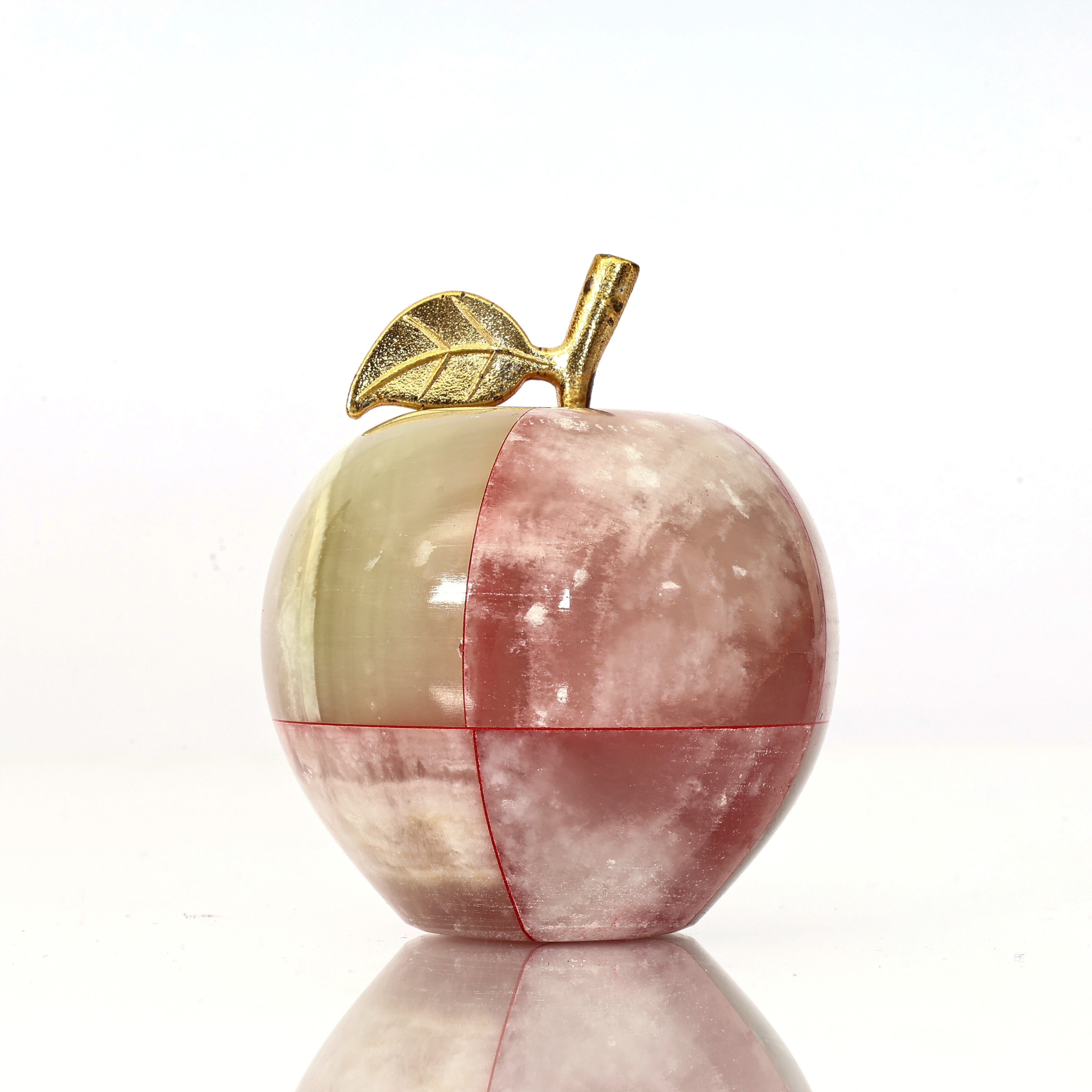 Handcrafted Soapstone Apple Decor - Unique Indian Sculpture for Home Decor & Gifting