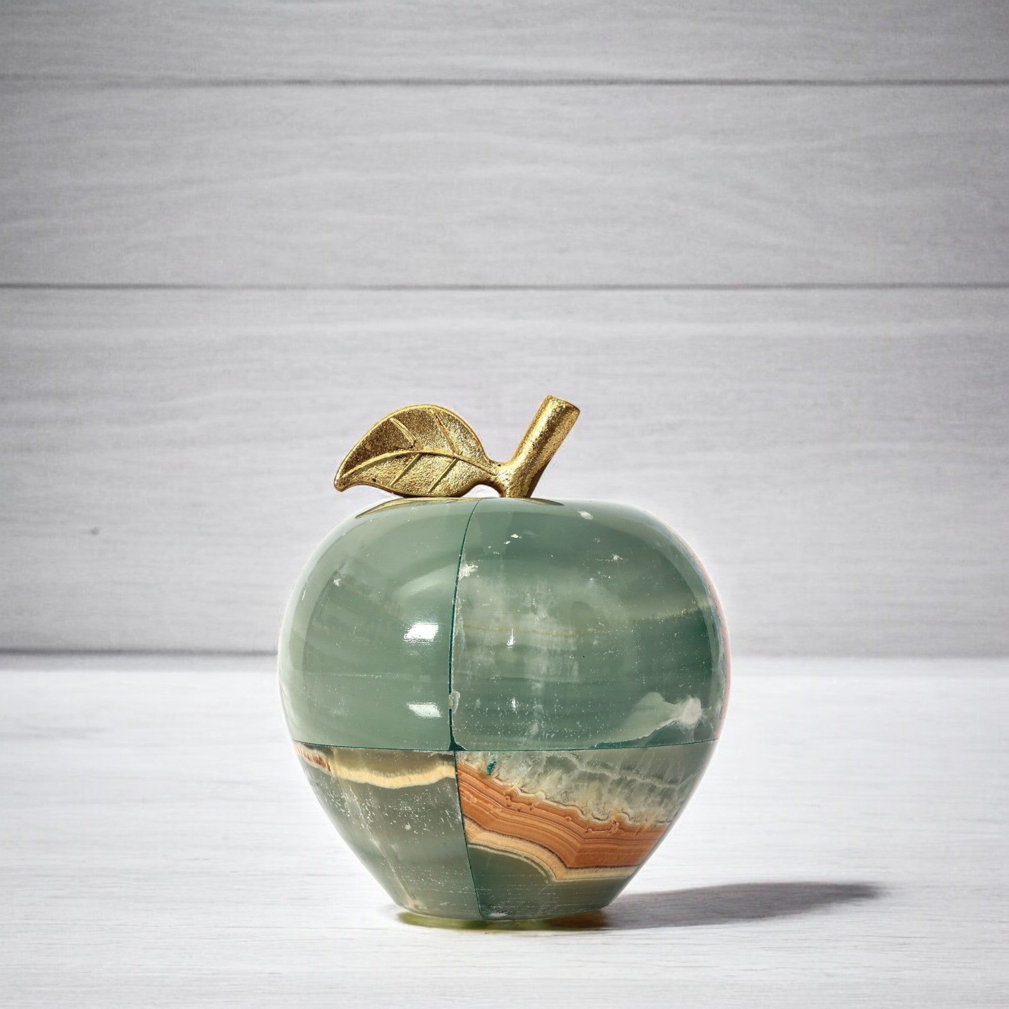 Handcrafted Soapstone Apple Sculpture - Green - Unique Indian Sculpture for Home Decor & Gifting