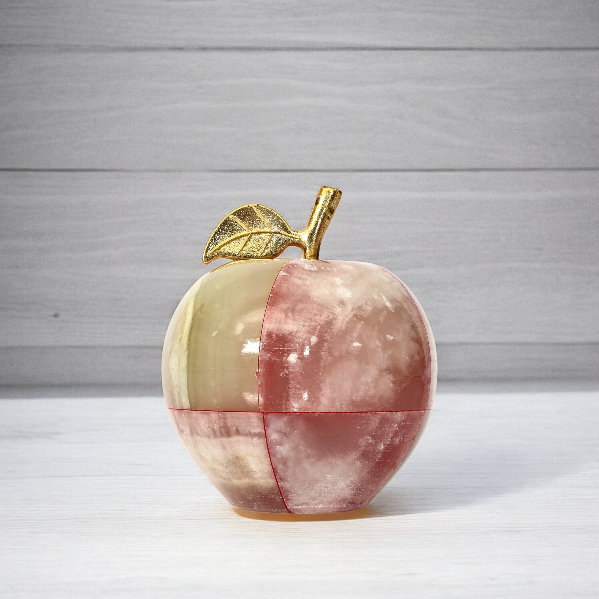 Handcrafted Soapstone Apple Sculpture - Unique Indian Sculpture for Home Decor & Gifting