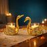 Handcrafted Swan T-Light Holder with Candles (Set of 2)