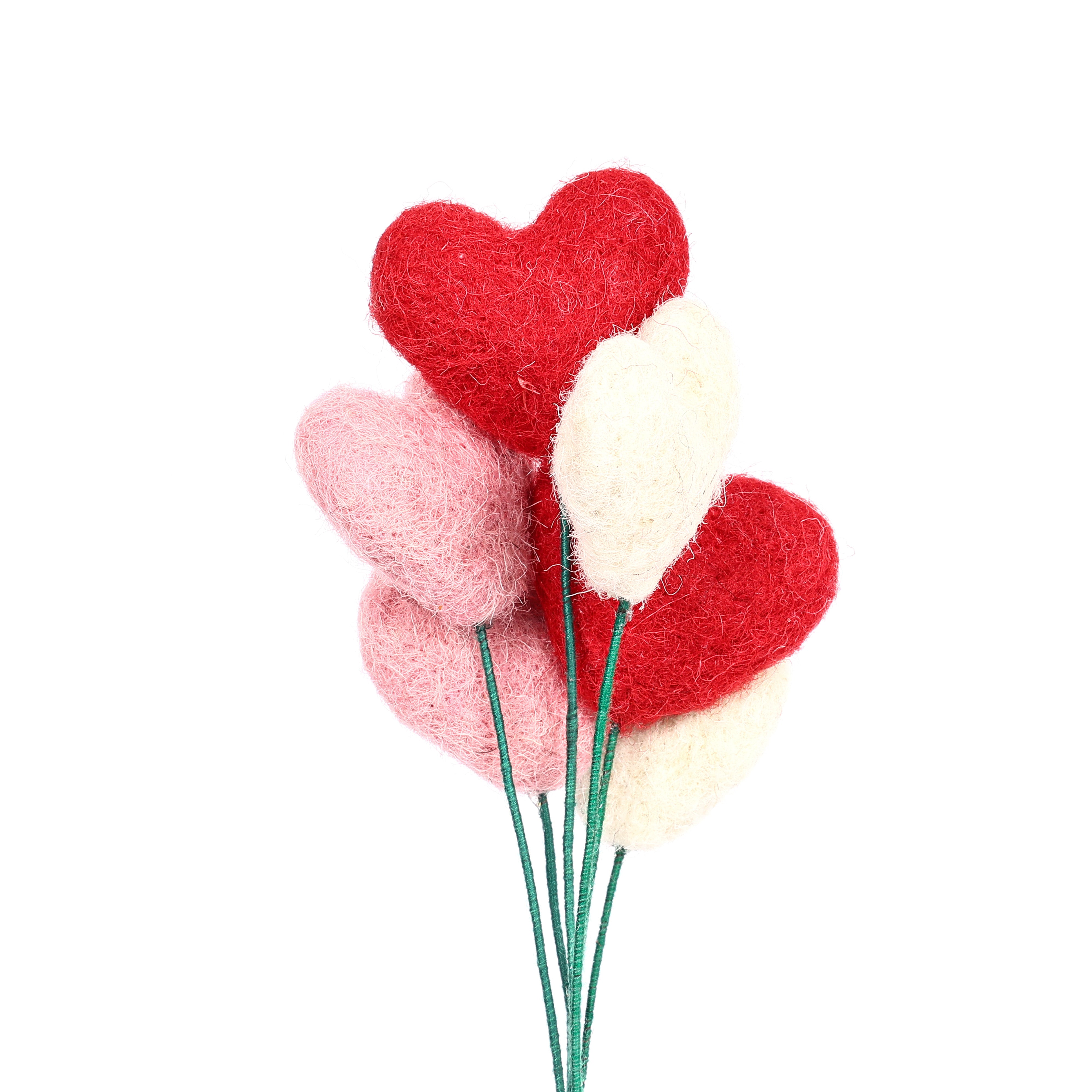 Handmade Needled Felt Heart Bunch for Gifting