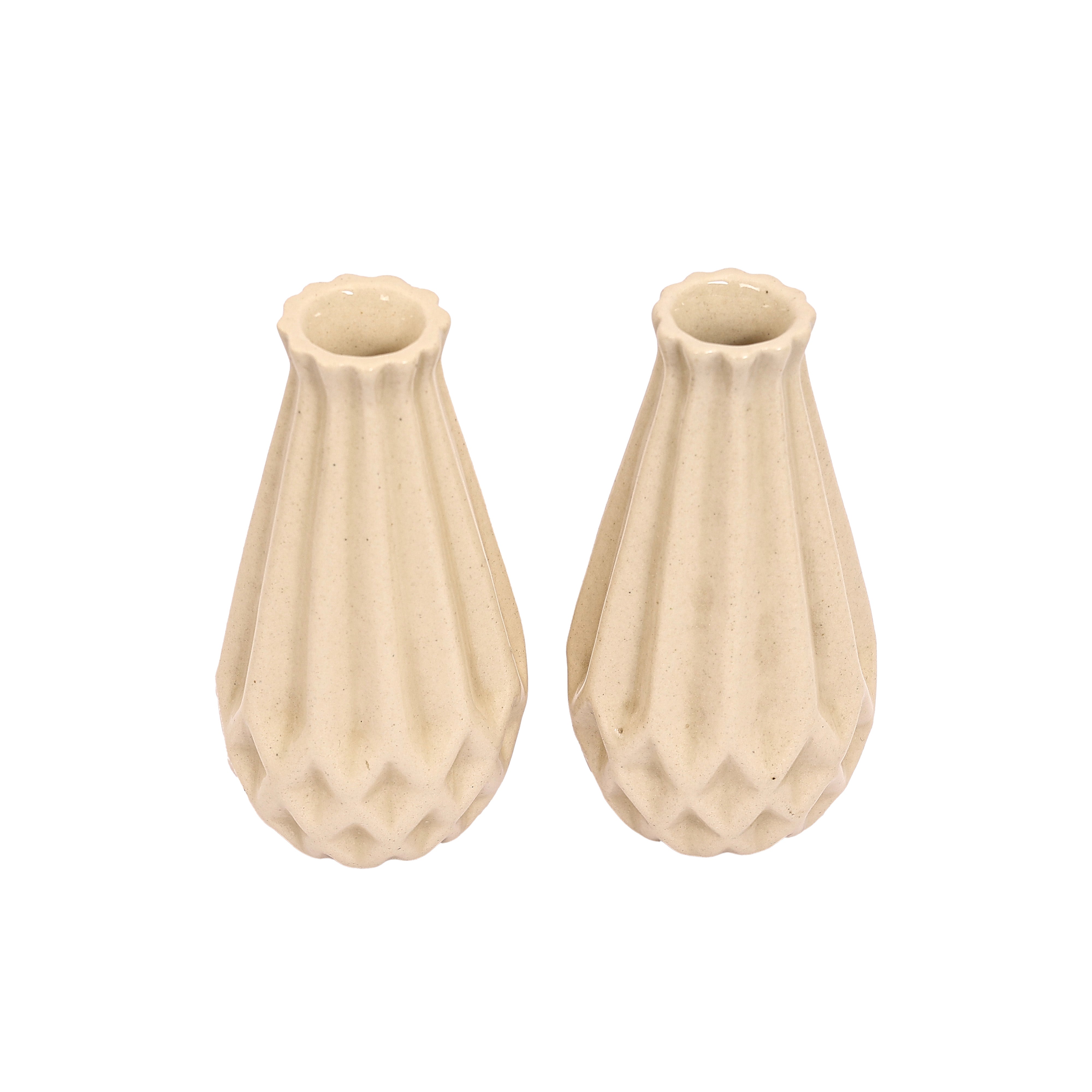 Abstract designed ceramic mini bud vase set (set of 2)