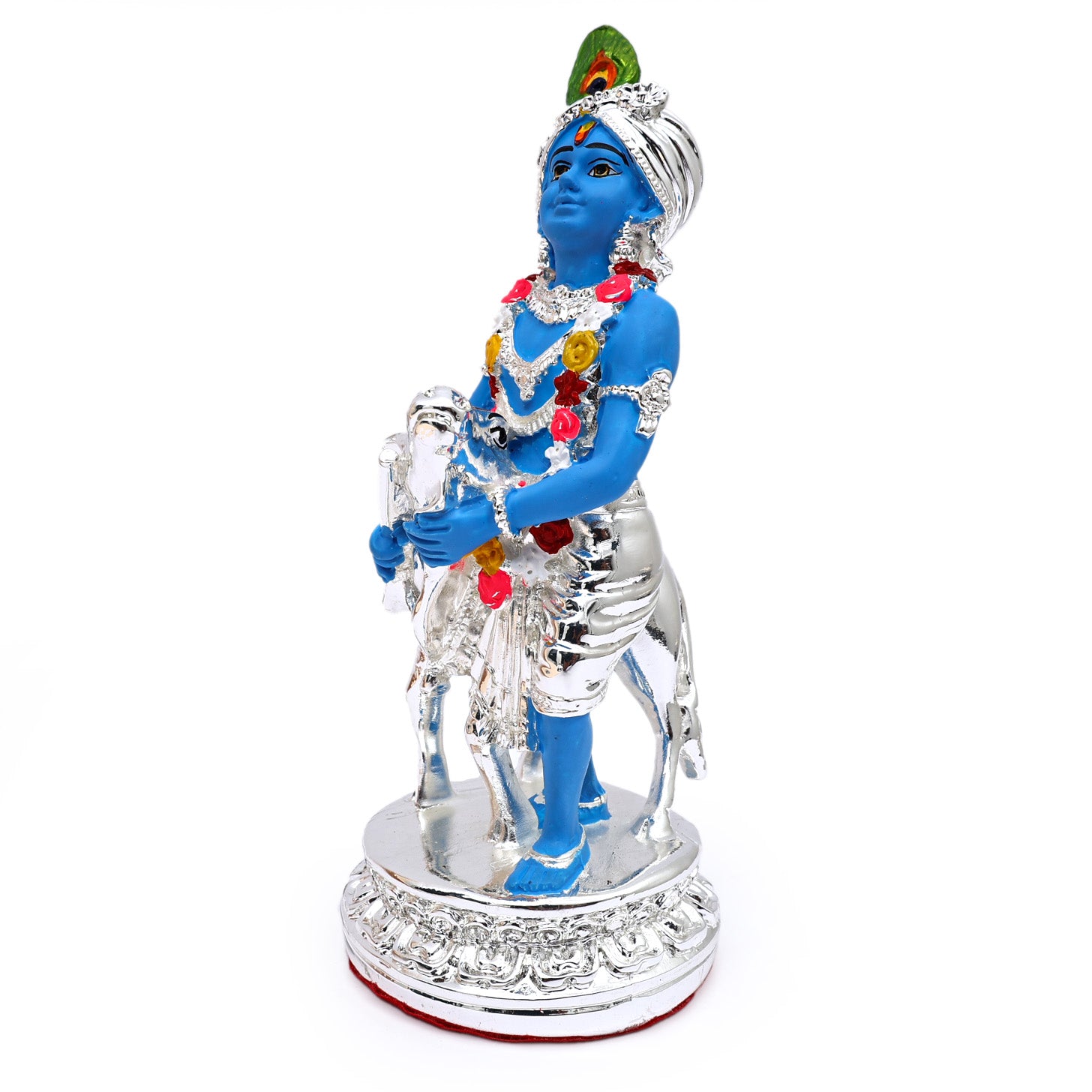 Divine Govinda With Cow Figurine - Available in Gold and Silver Coating