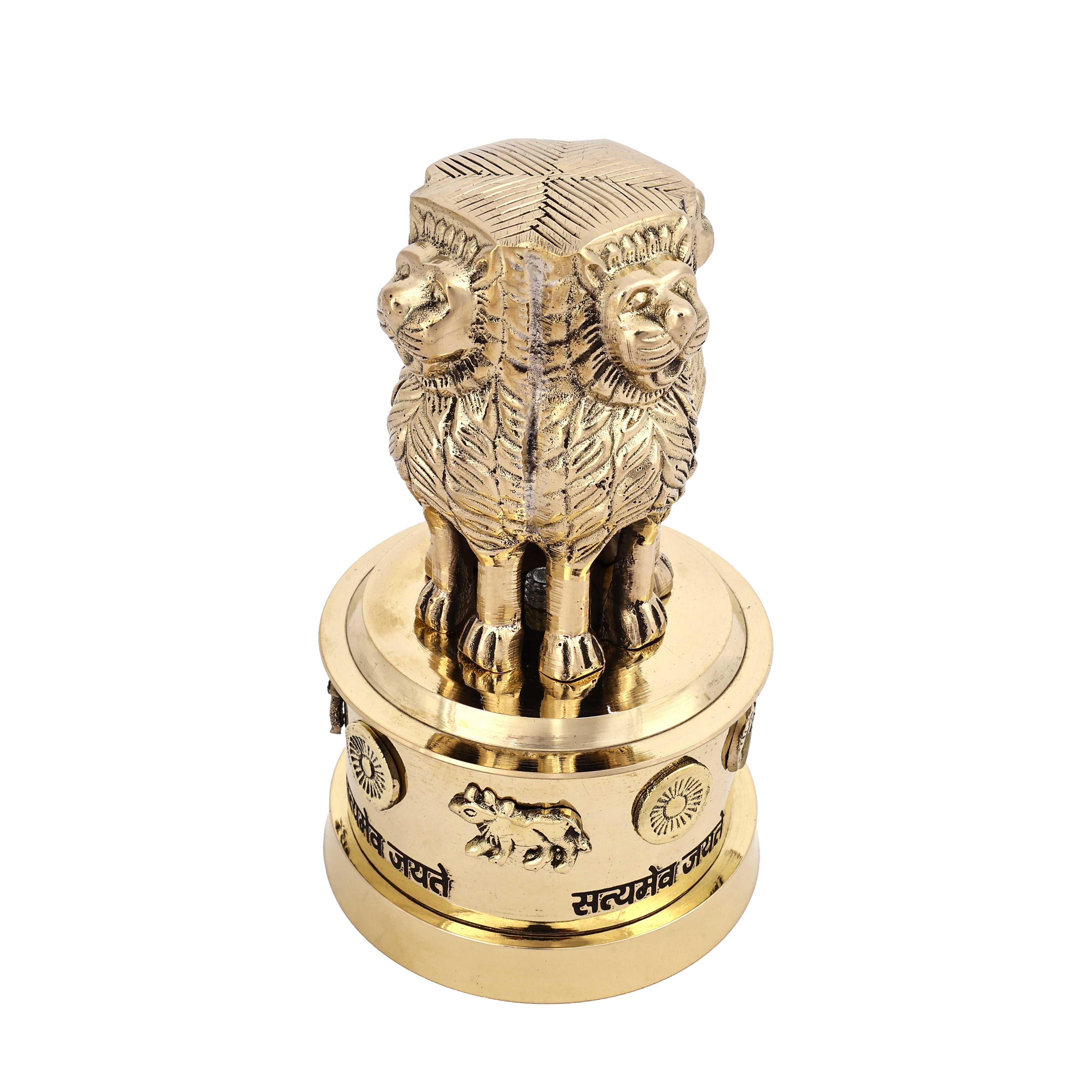 Antique Brass Ashok Stambh | Pillar Decorative Showpiece for Home, Office Desk