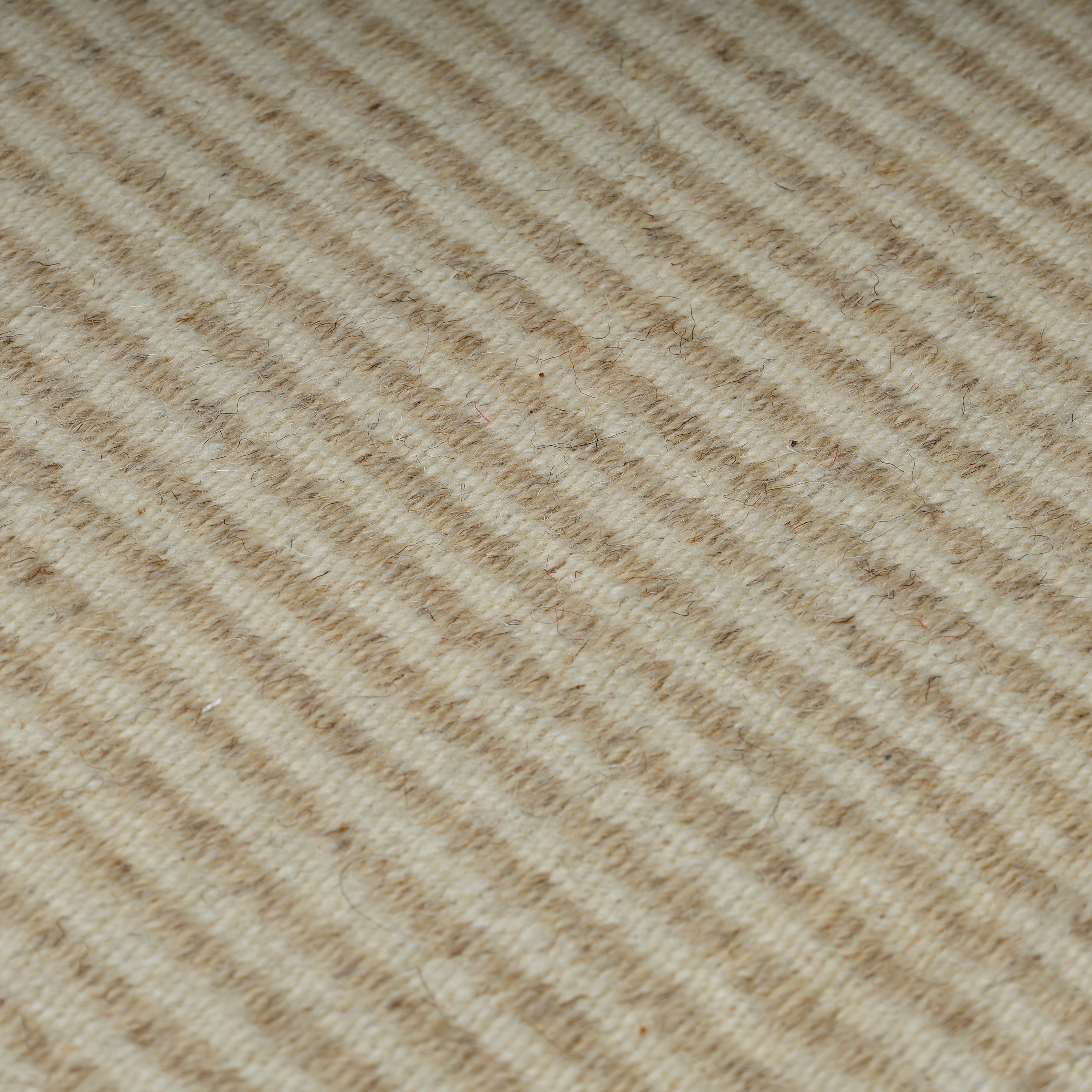 Ivory and Black Handwoven Jawaja Durrie—Stripe Pattern