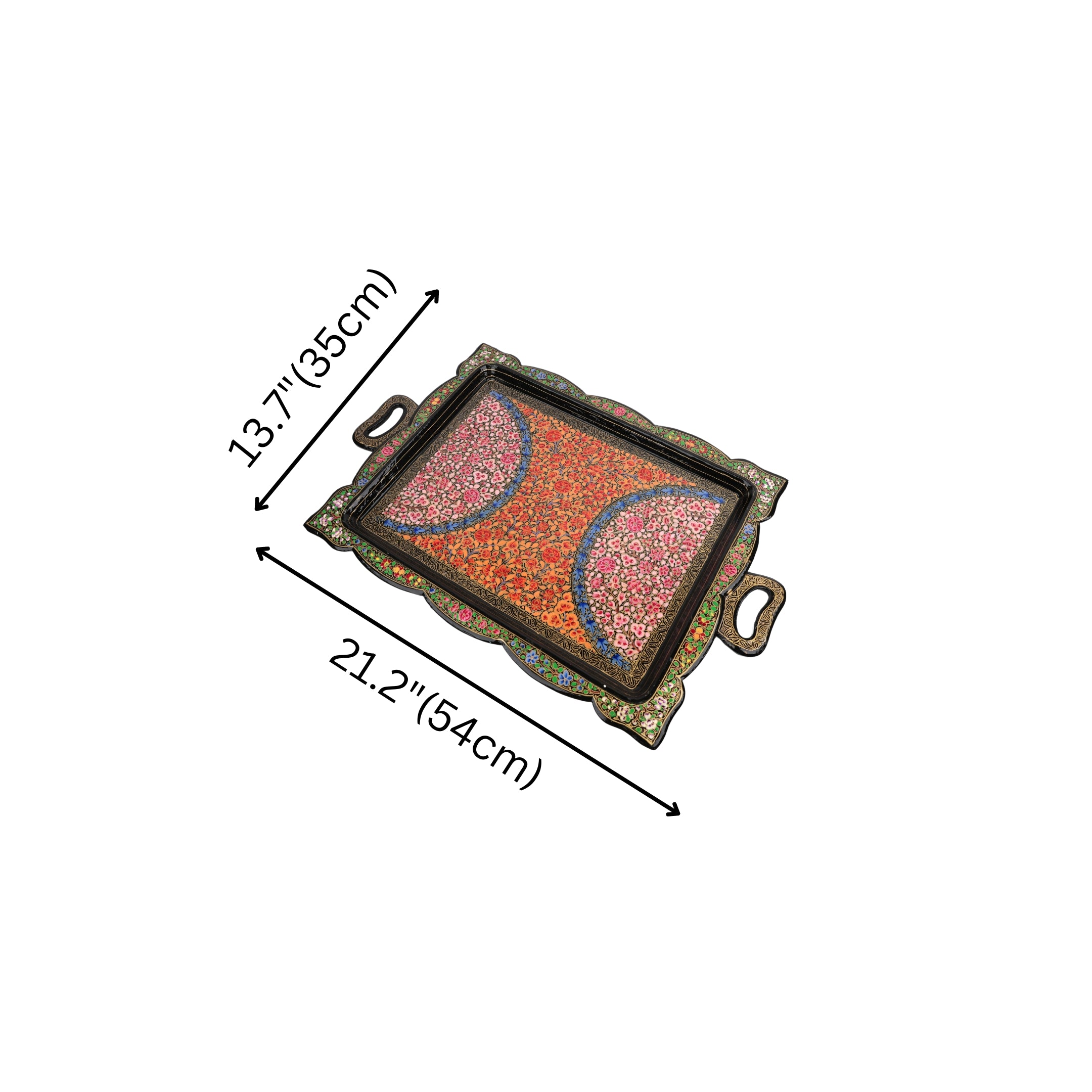 Kashmiri Papier Mache Rectangle Tray