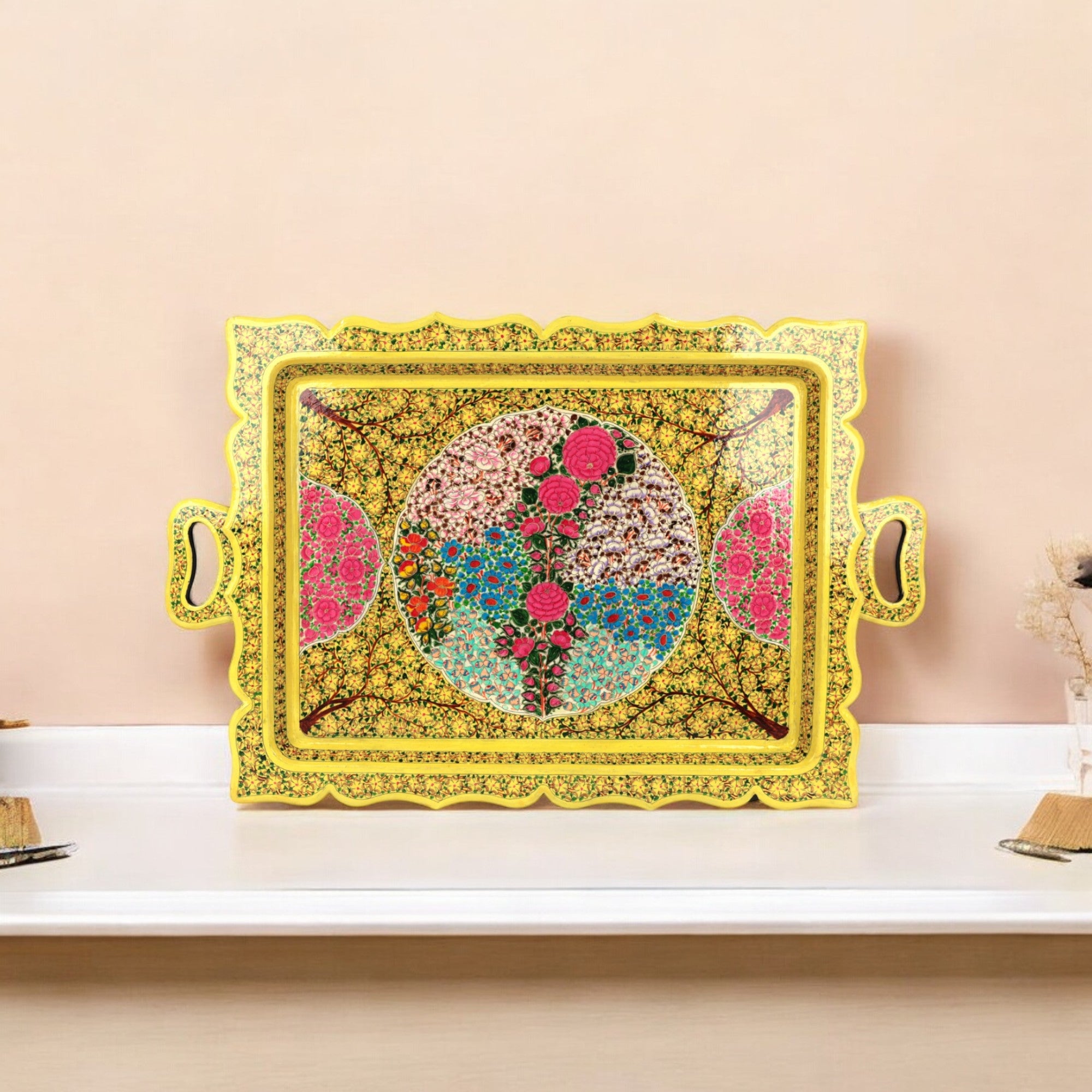 Kashmiri Papier Mache Rectangle Tray