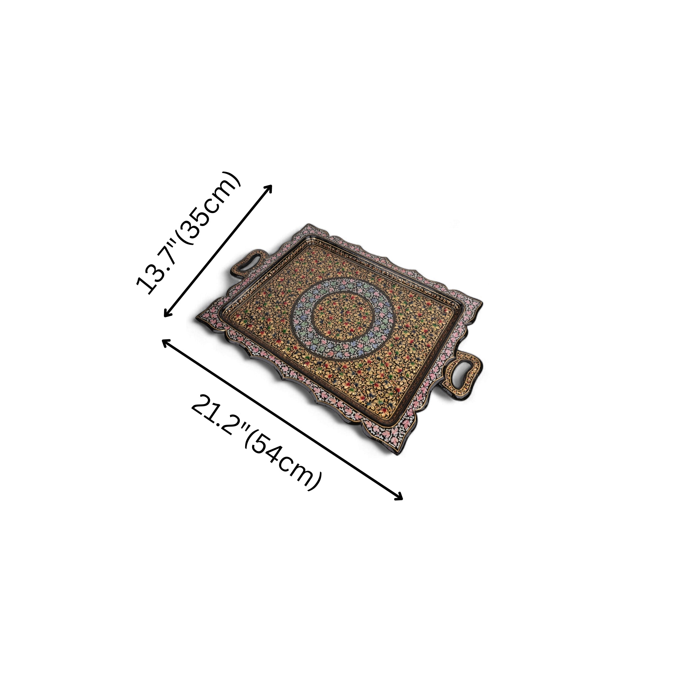 Kashmiri Papier Mache Rectangle Tray