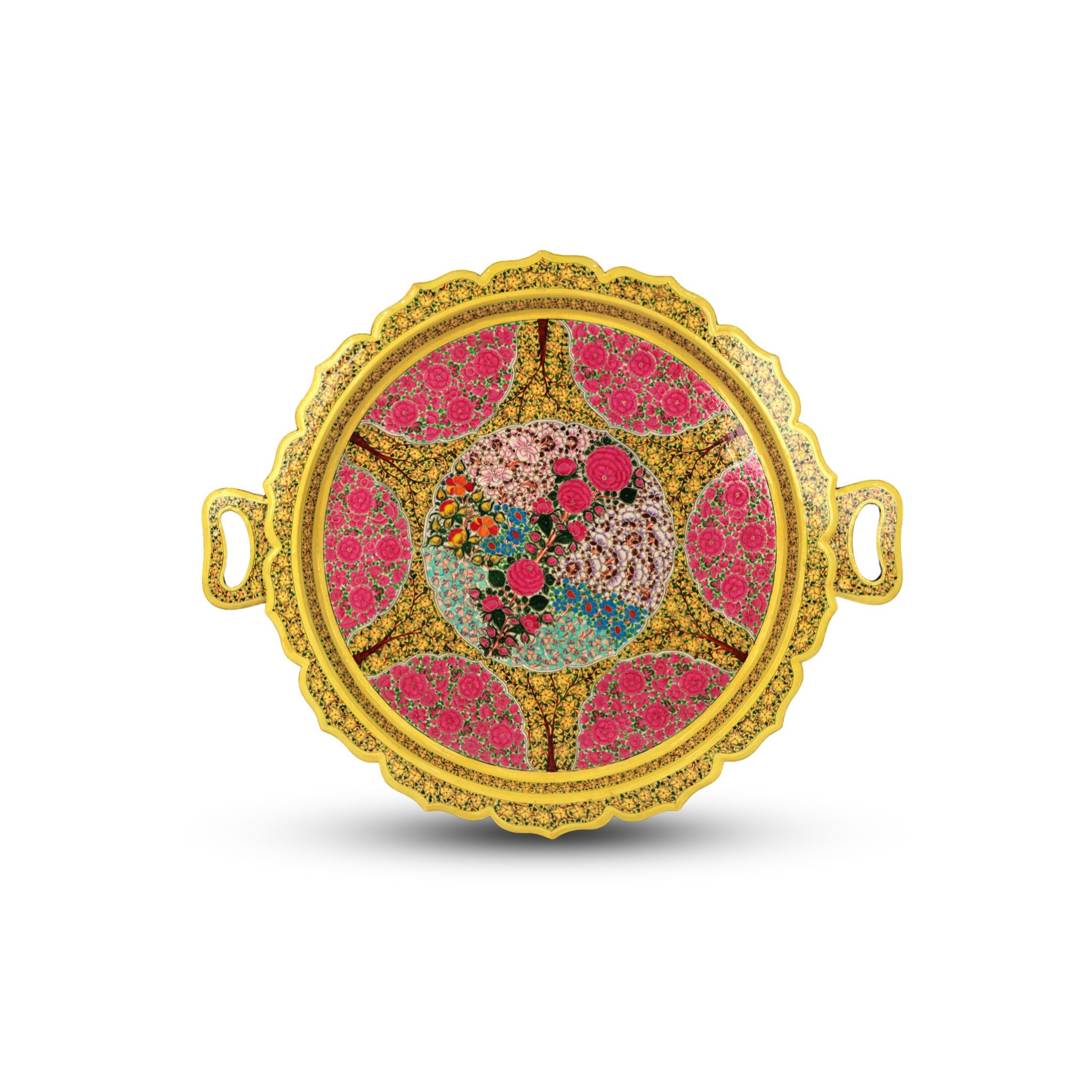 Kashmiri Papier Mache Round Tray
